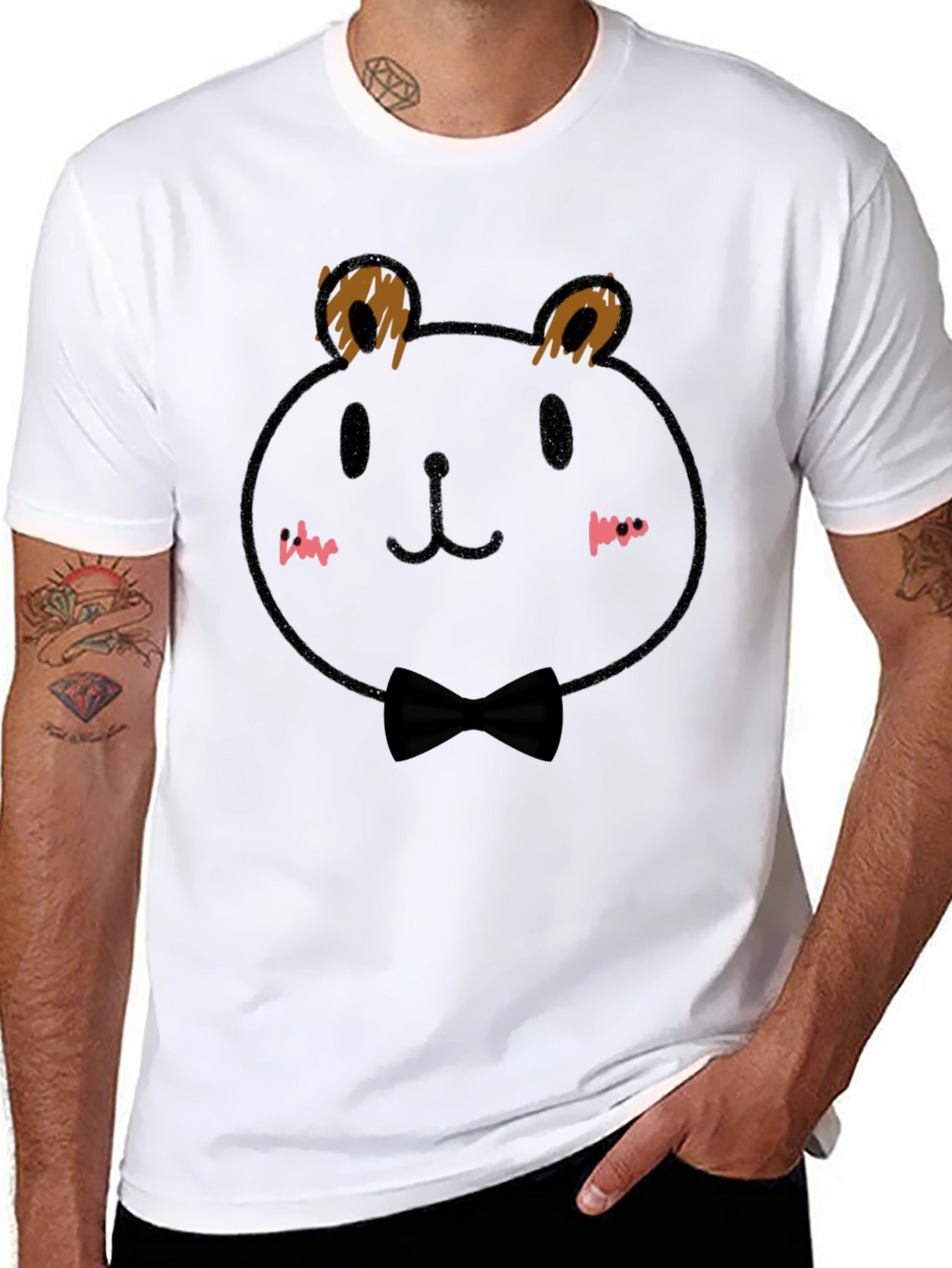 Black Bear Bow Tie T-Shirt