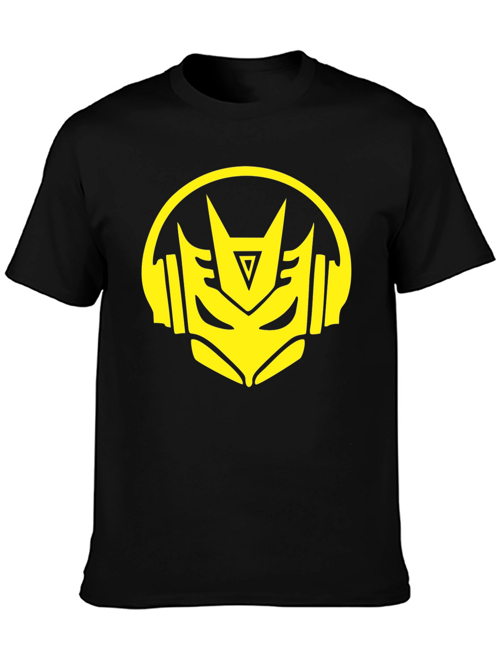 Robot Headphone Graphic Black T-Shirt