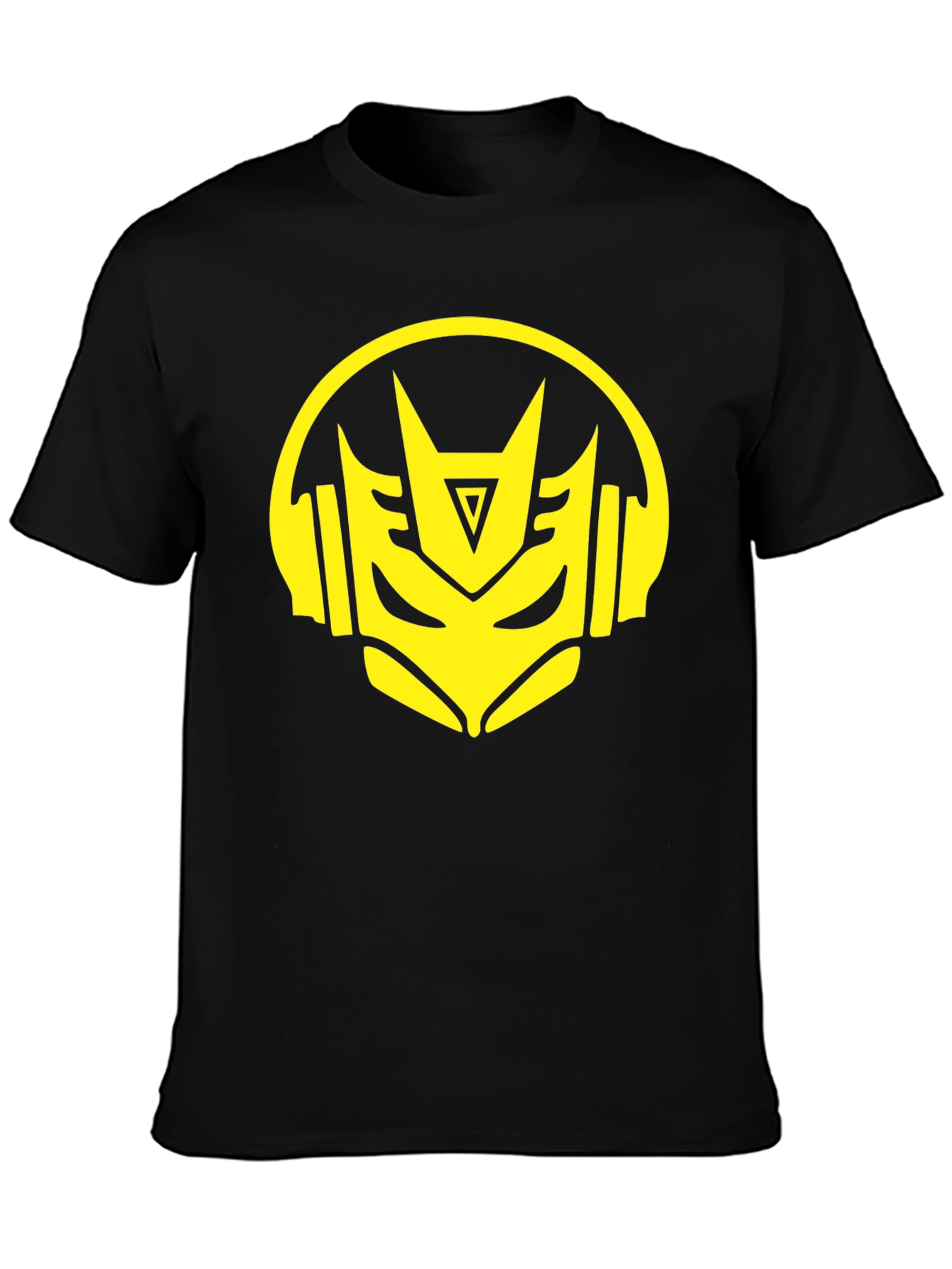 Robot Headphone Graphic Black T-Shirt