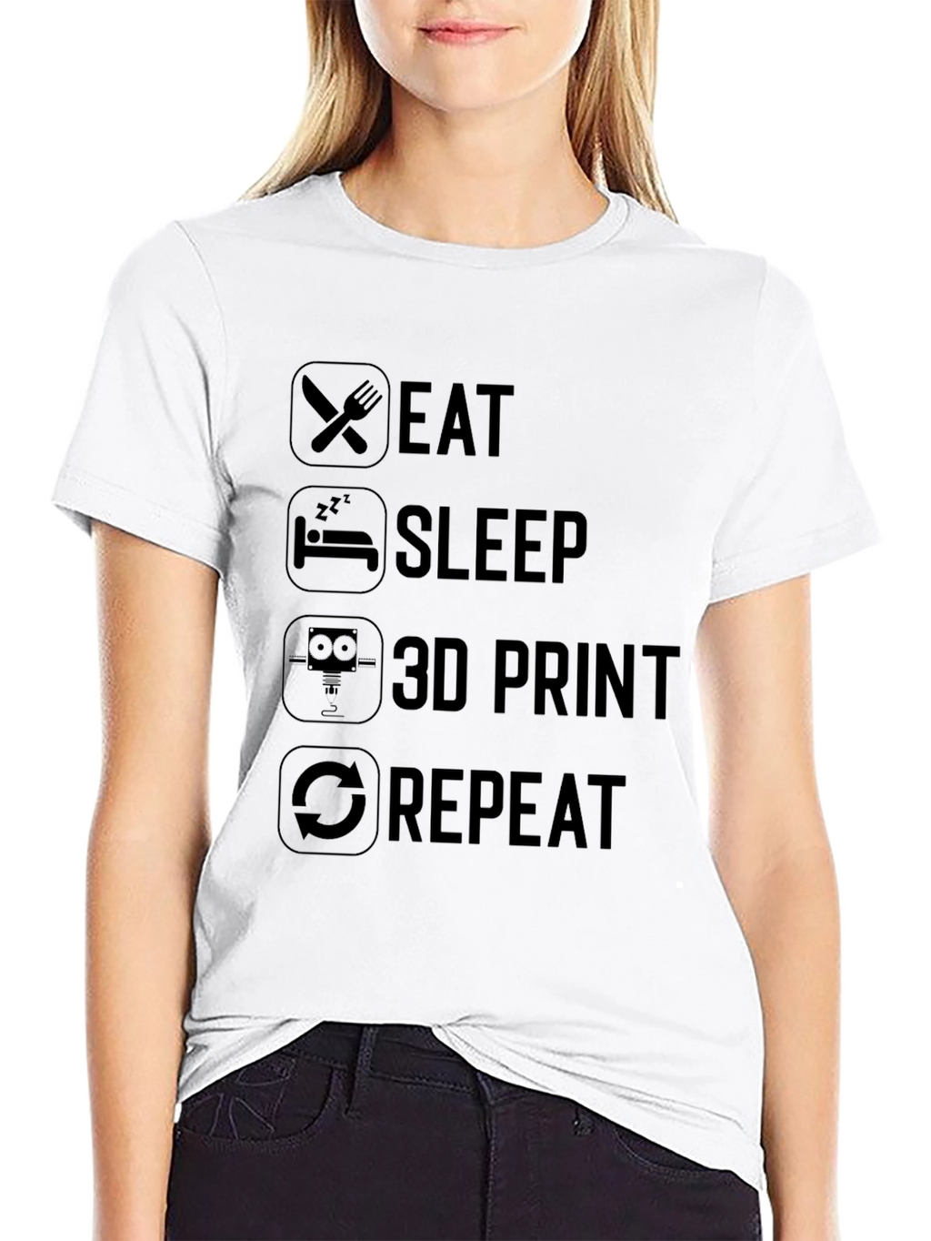 Eat Sleep 3D Print Repeat Graphic Tee