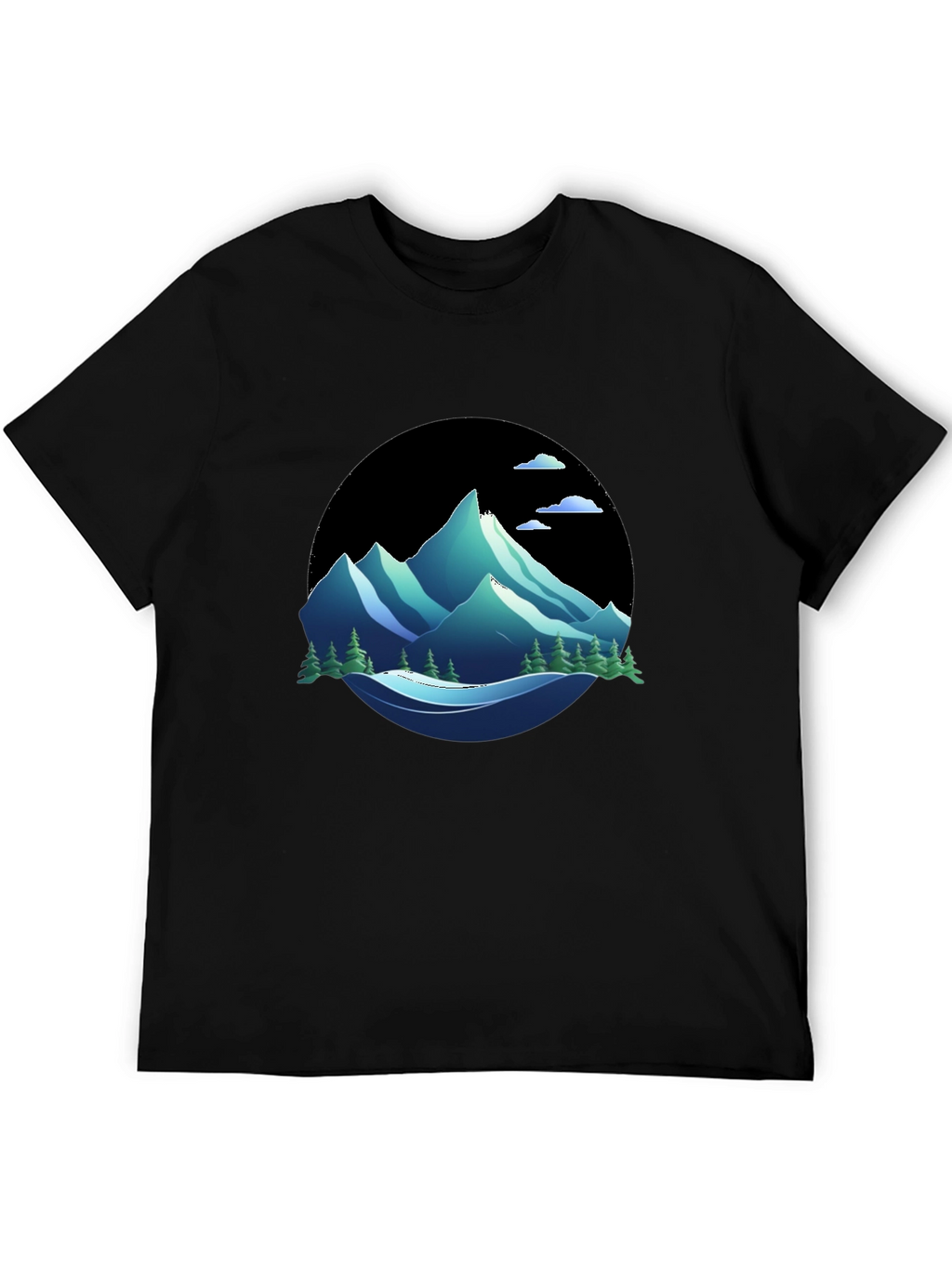 Mountain Graphic Tee - Nature Inspired Black T-Shirt