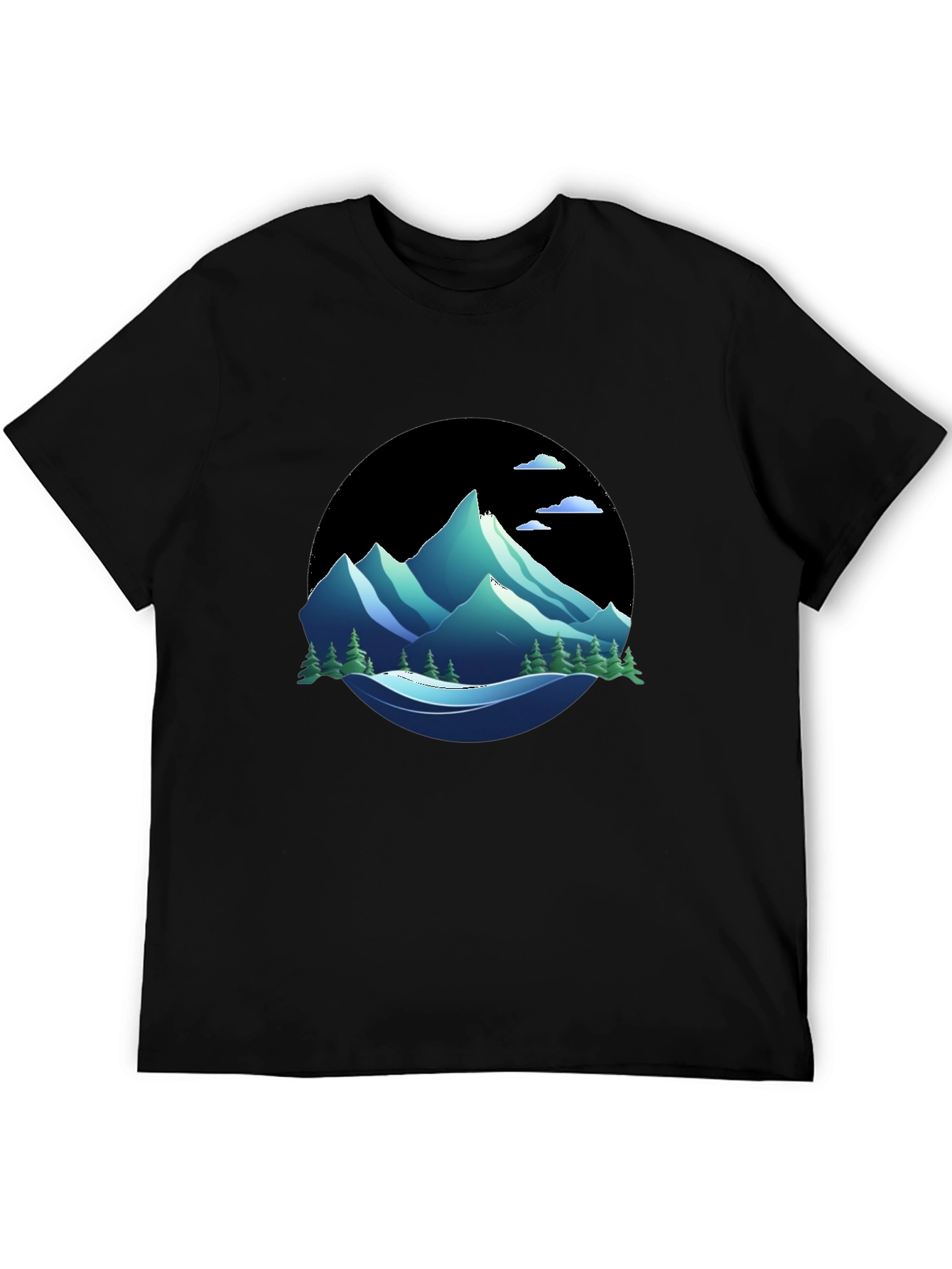 Mountain Graphic Tee - Nature Inspired Black T-Shirt
