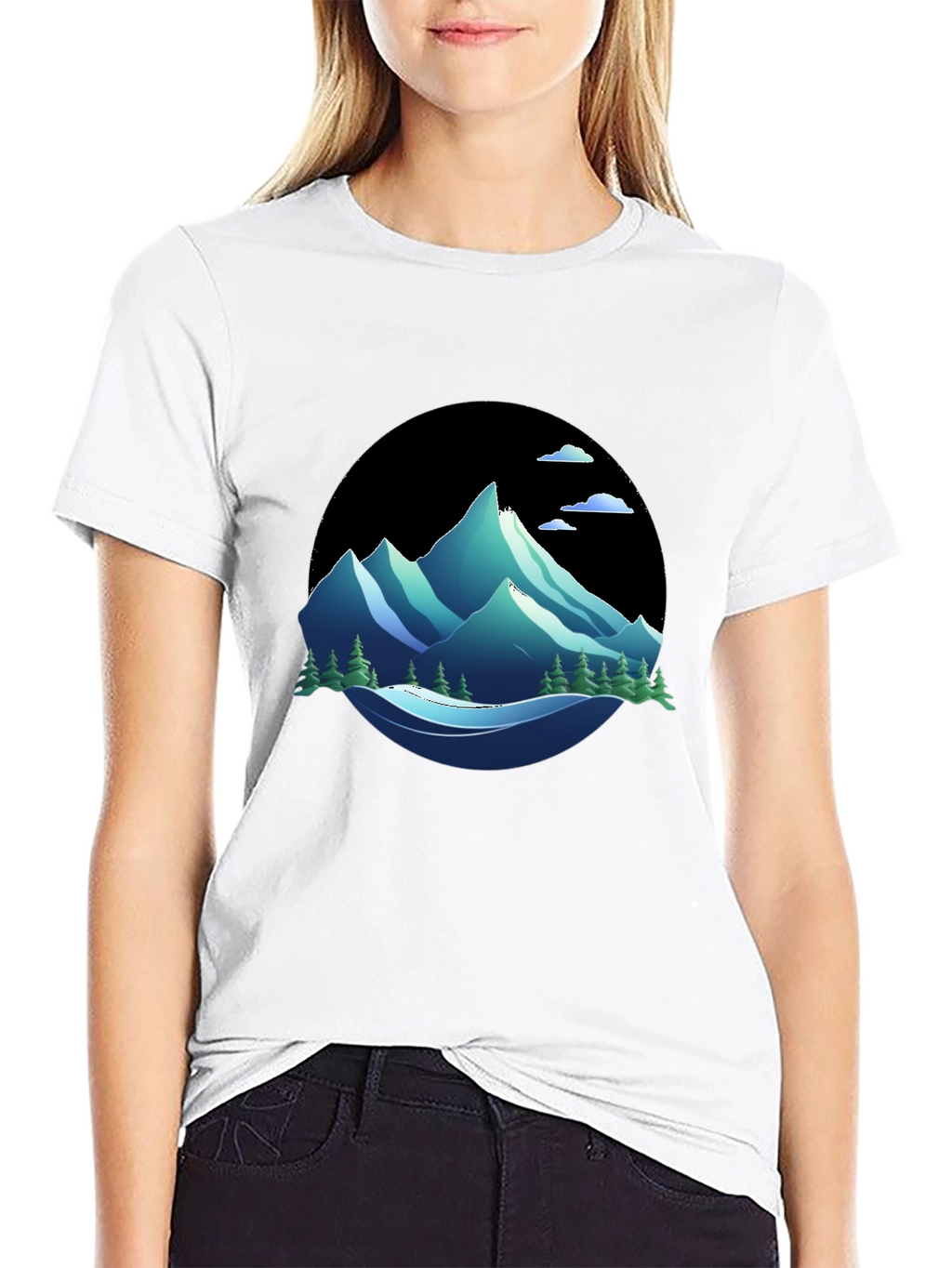 Mountain Graphic Tee - Nature Inspired Black T-Shirt