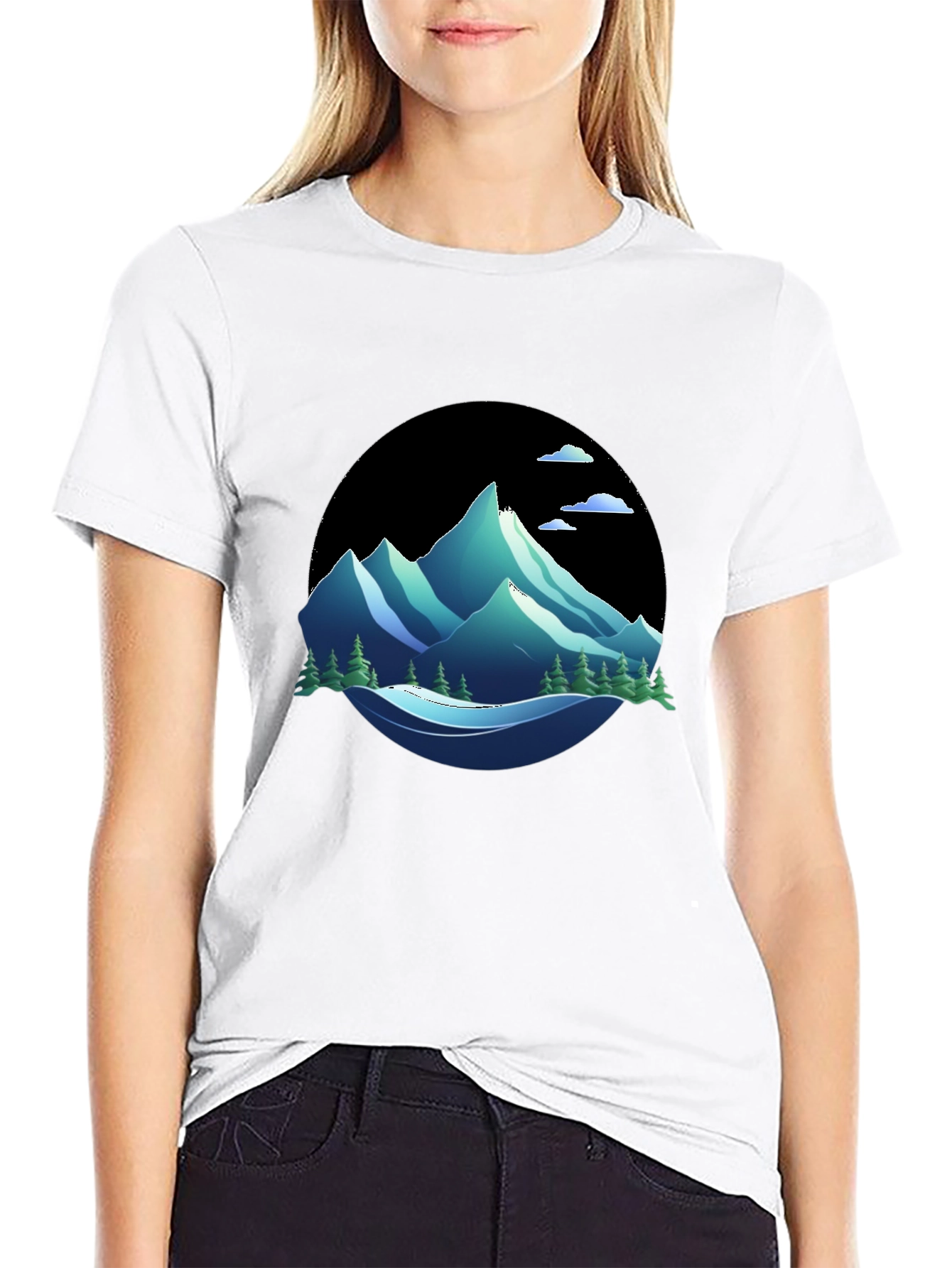 Mountain Graphic Tee - Nature Inspired Black T-Shirt