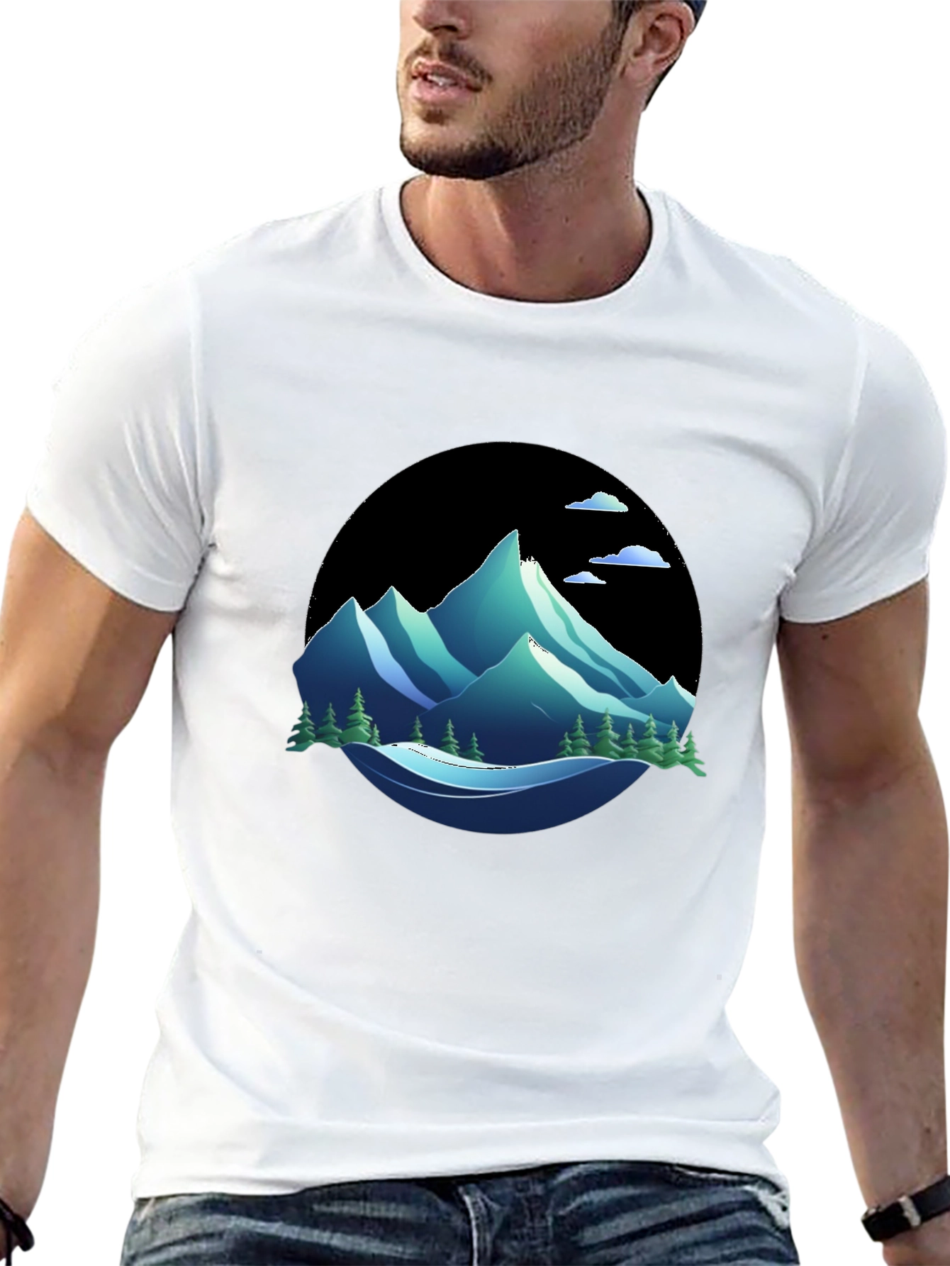 Mountain Graphic Tee - Nature Inspired Black T-Shirt