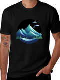Mountain Graphic Tee - Nature Inspired Black T-Shirt