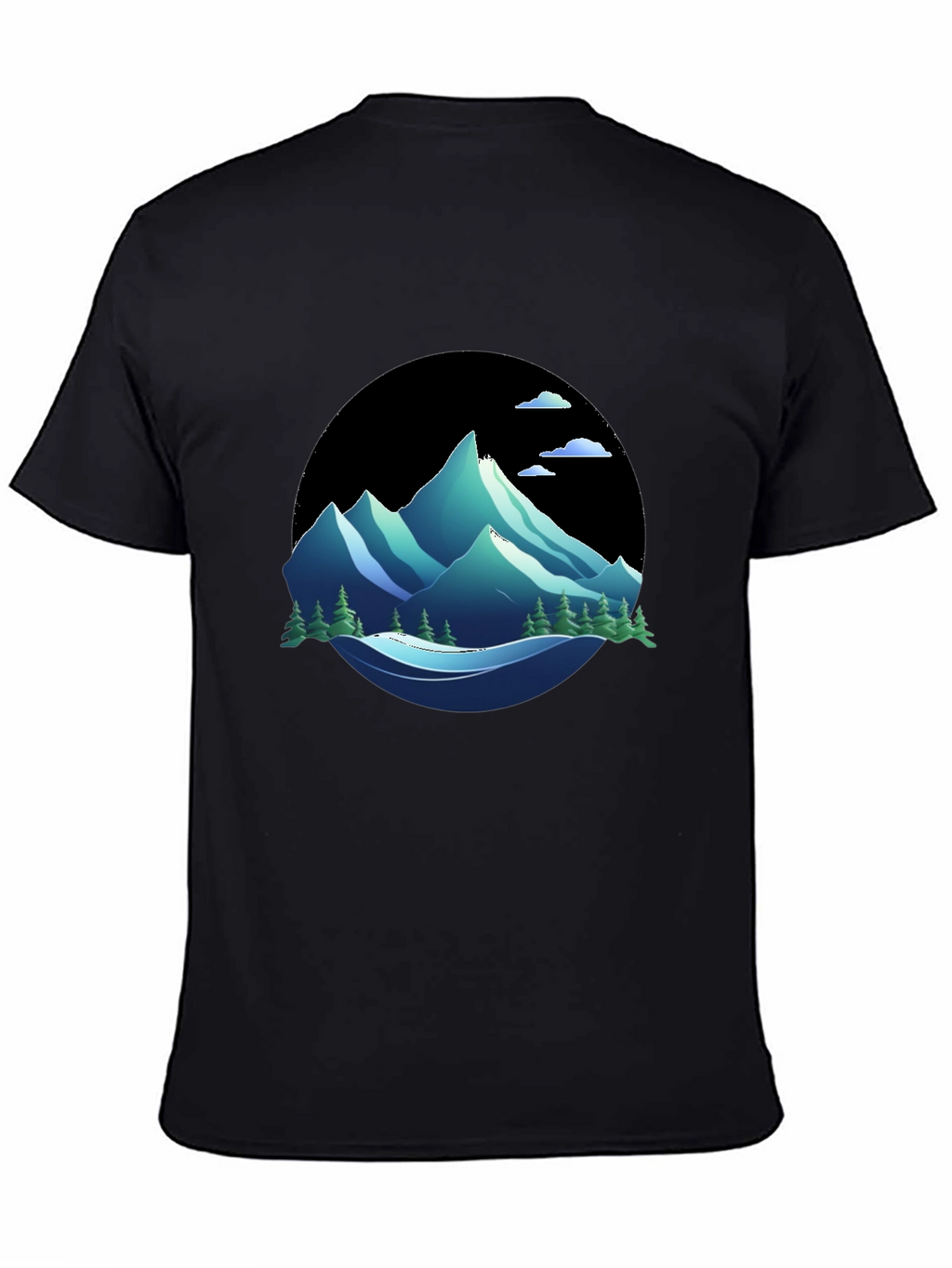 Mountain Graphic Tee - Nature Inspired Black T-Shirt