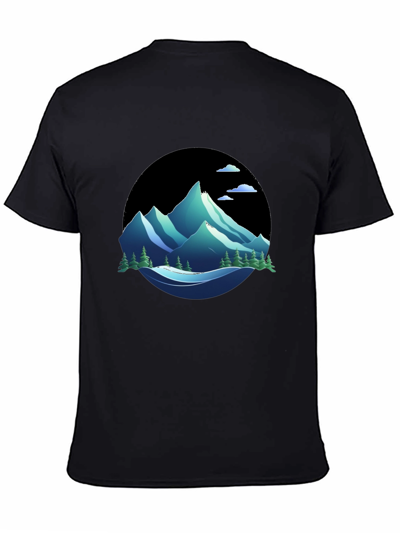 Mountain Graphic Tee - Nature Inspired Black T-Shirt