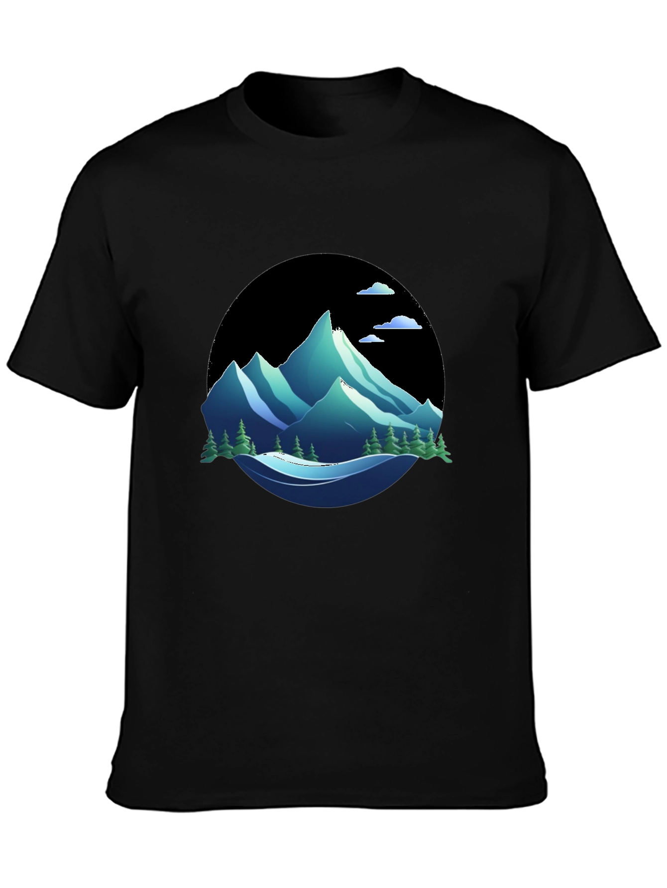 Mountain Graphic Tee - Nature Inspired Black T-Shirt