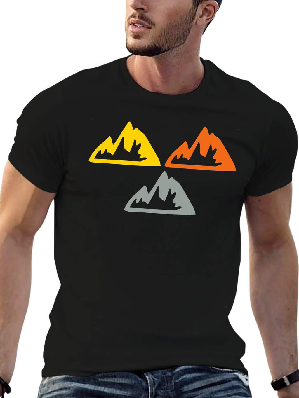 Mountain Peaks Graphic Tee - Black