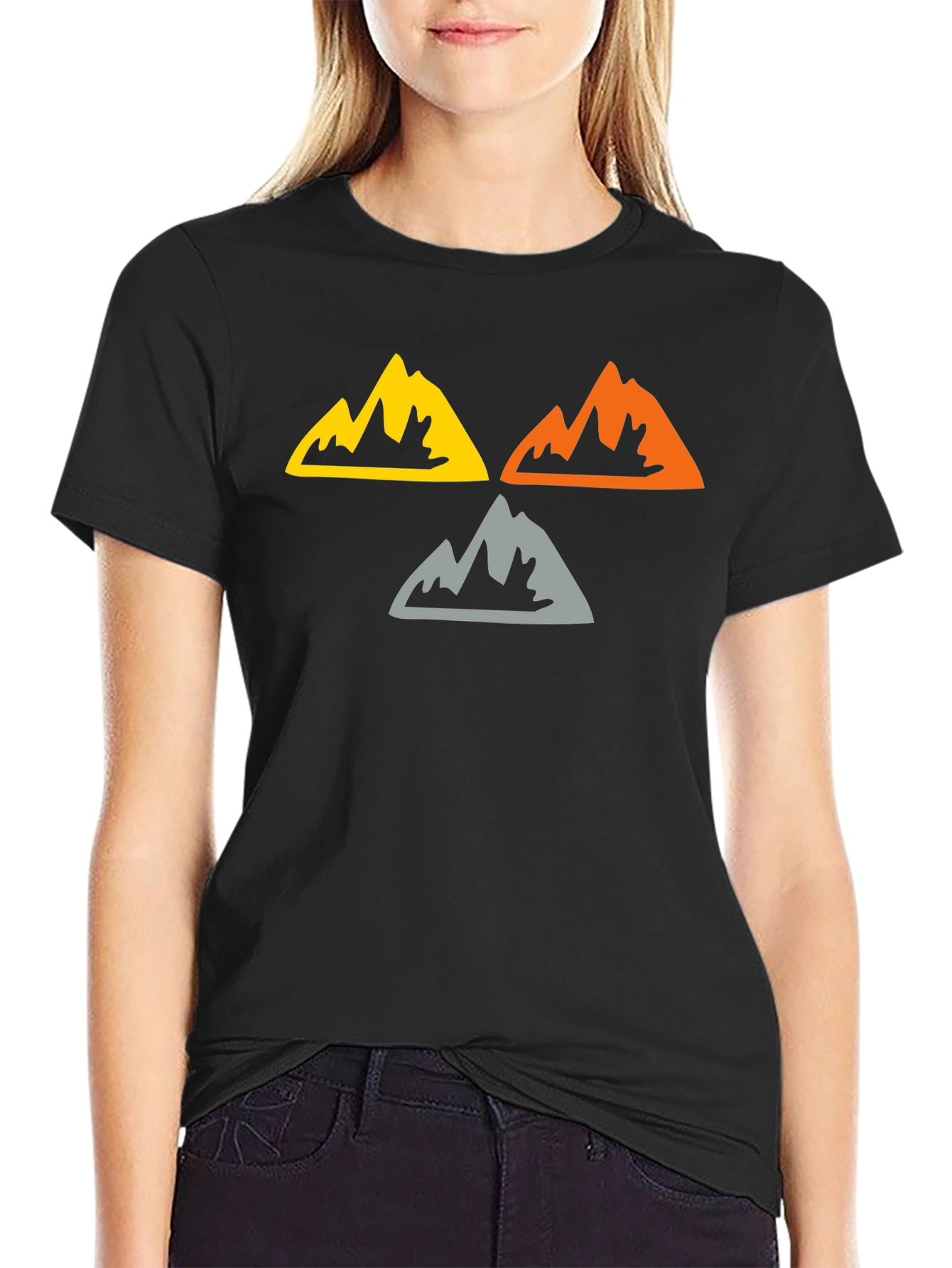 Mountain Peaks Graphic Tee - Black