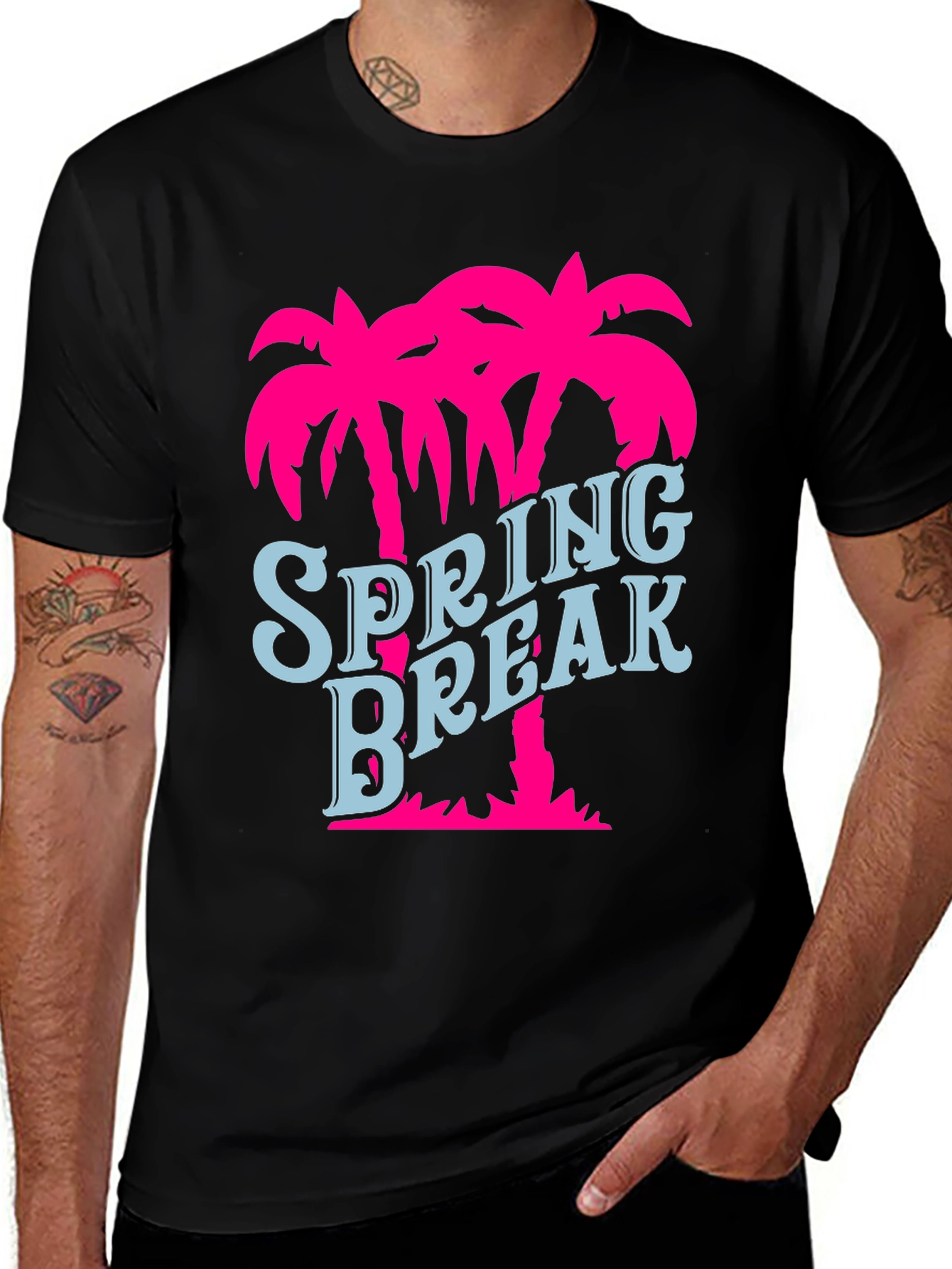 Spring Break Palm Tree Graphic Tee