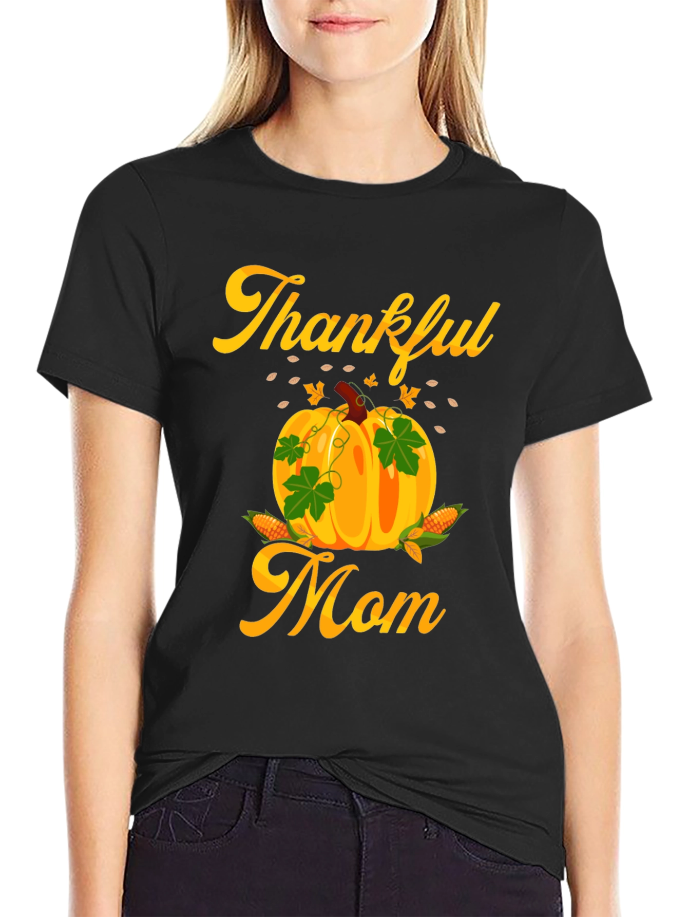 Thankful Mom T-Shirt - Pumpkin Fall Tee