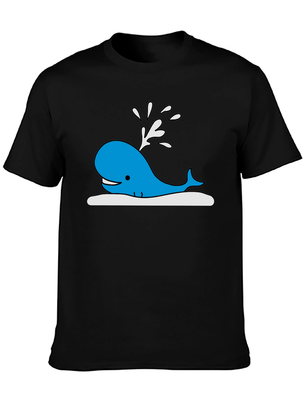 Whale Graphic Print Black T-Shirt