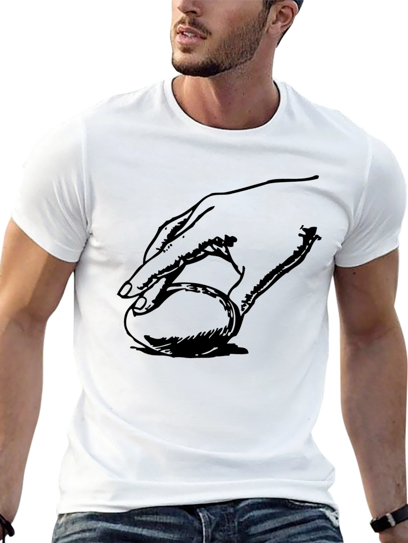Hand on Ball Graphic T-Shirt - Modern Casual Wear