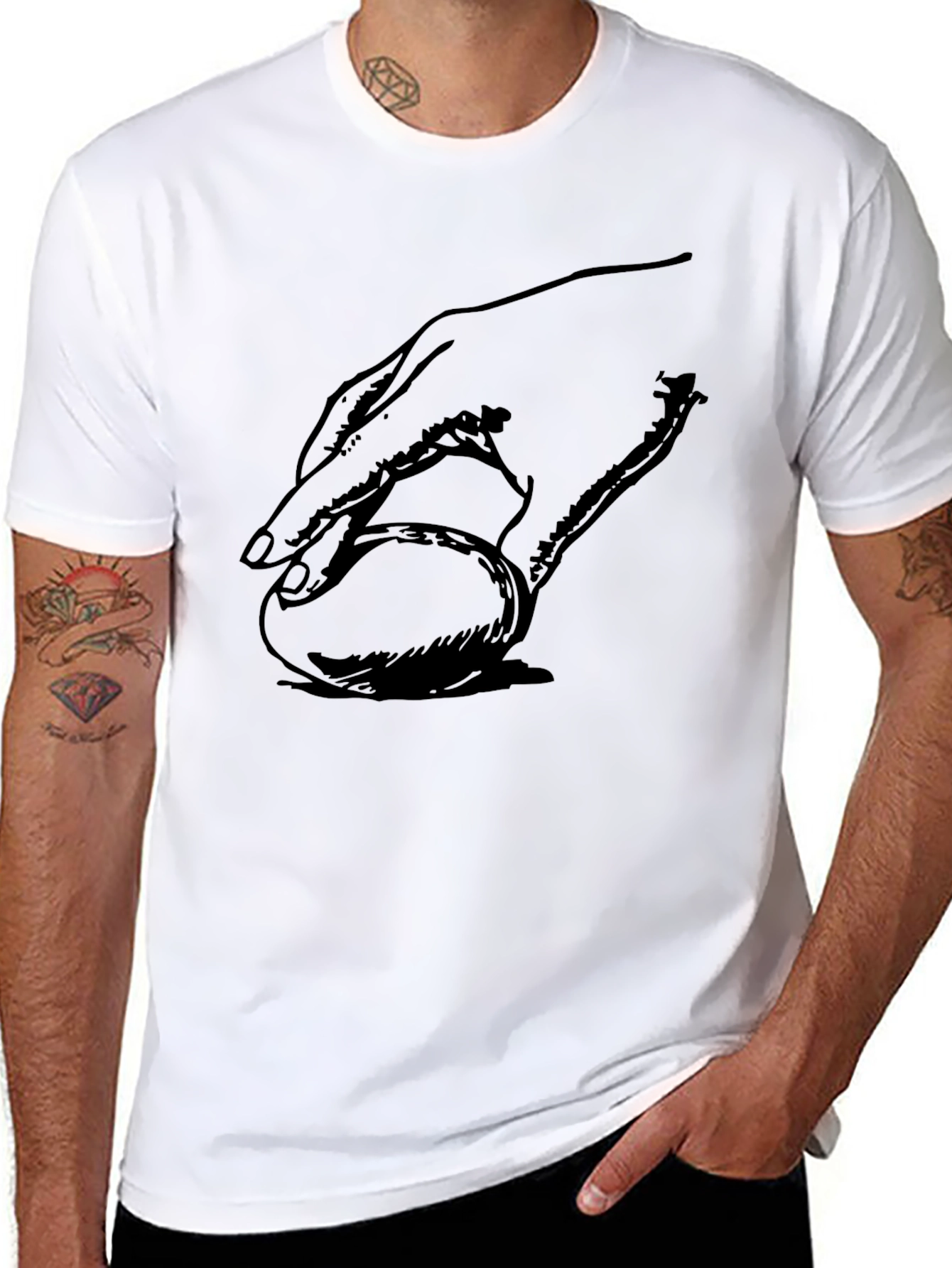 Hand on Ball Graphic T-Shirt - Modern Casual Wear