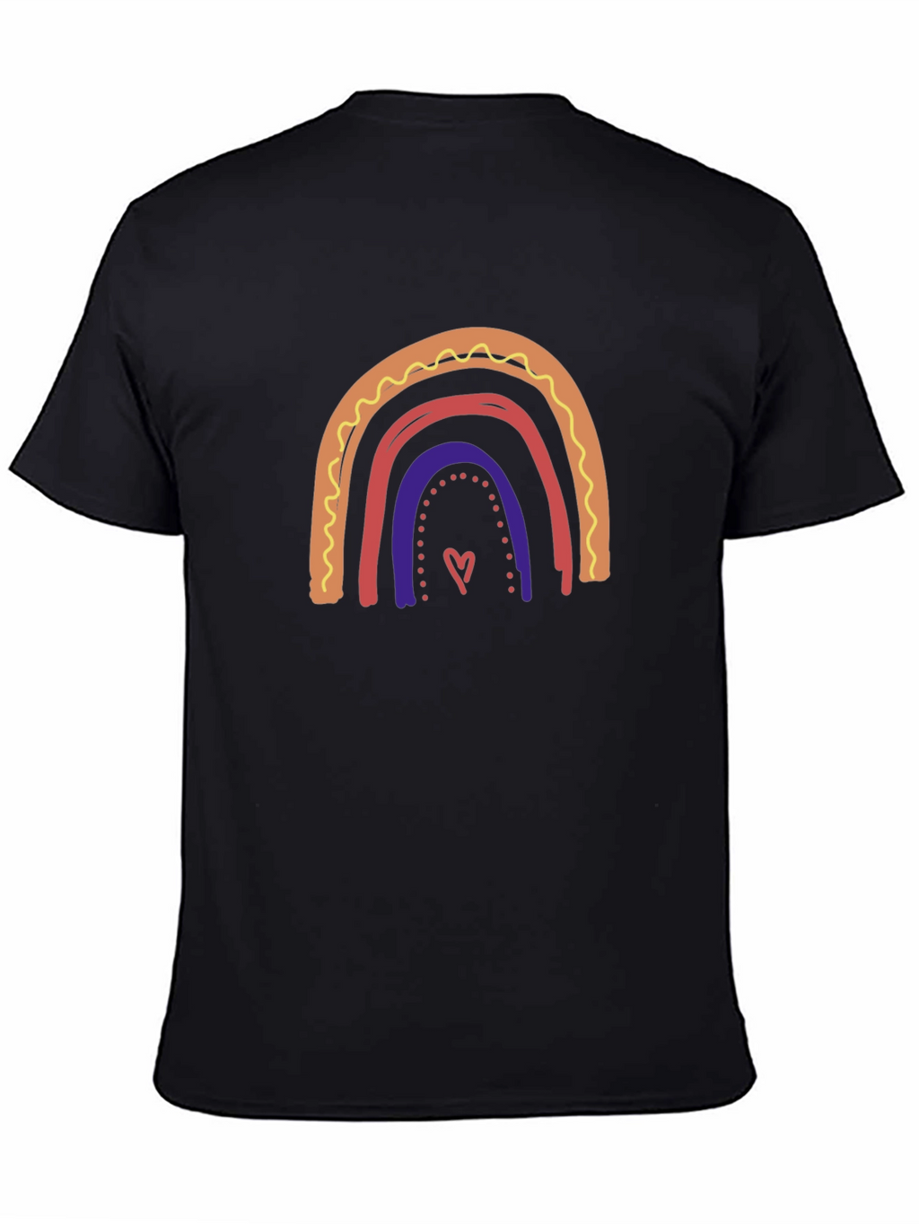 Rainbow Heart Graphic Black T-Shirt