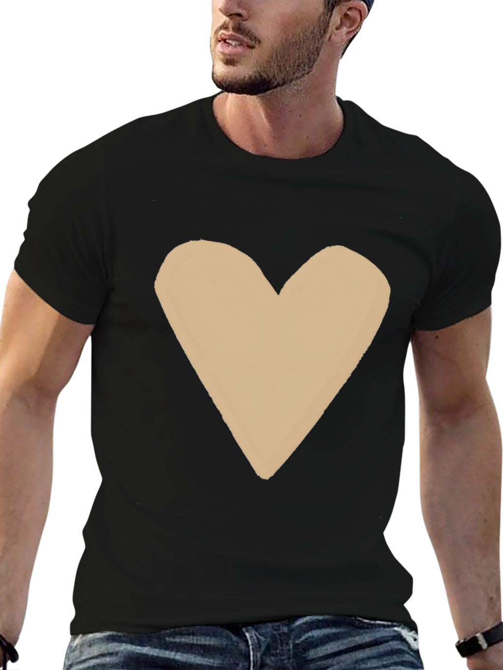 Heart Graphic Tee - Casual Black T-Shirt