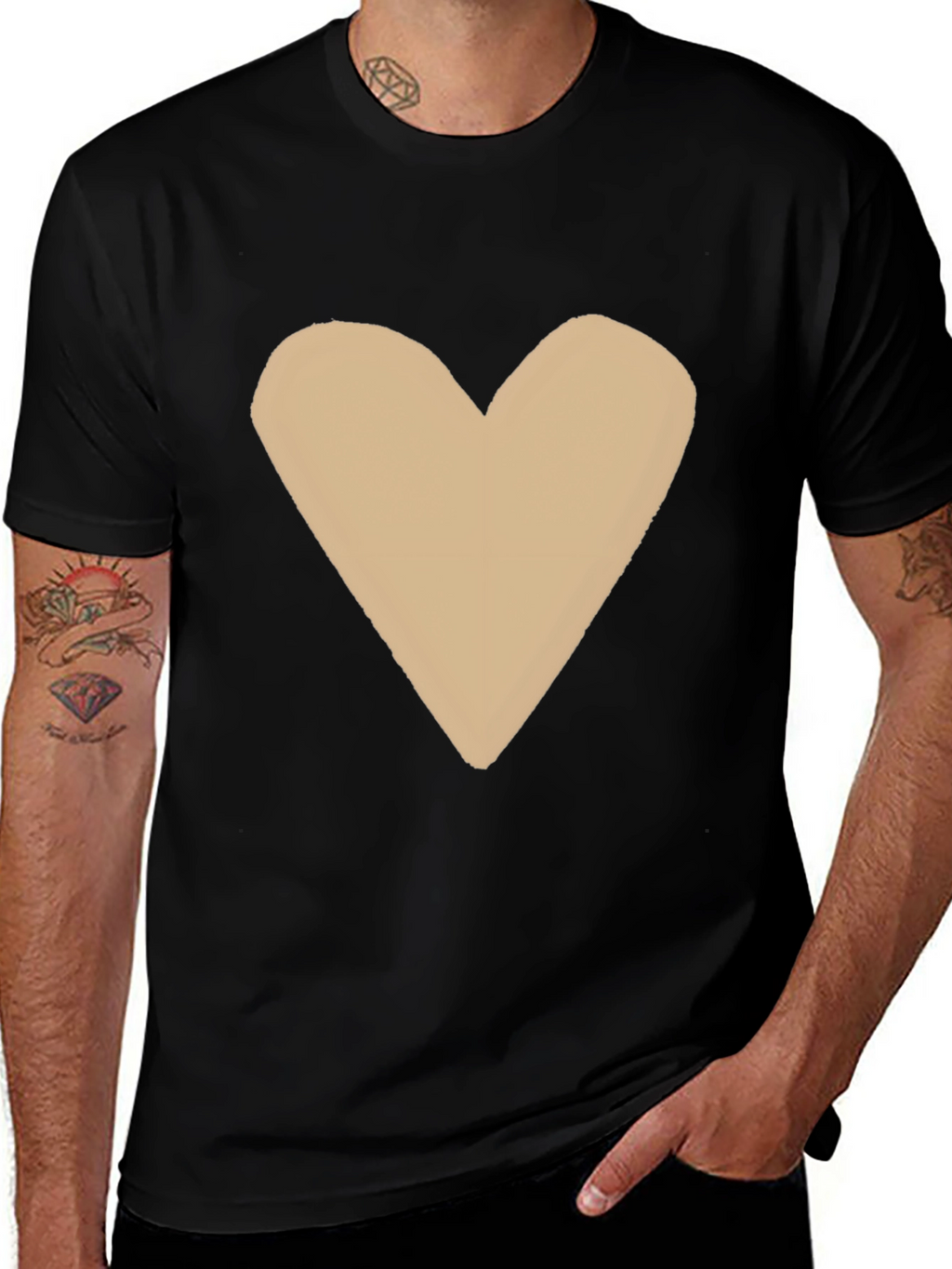 Heart Graphic Tee - Casual Black T-Shirt