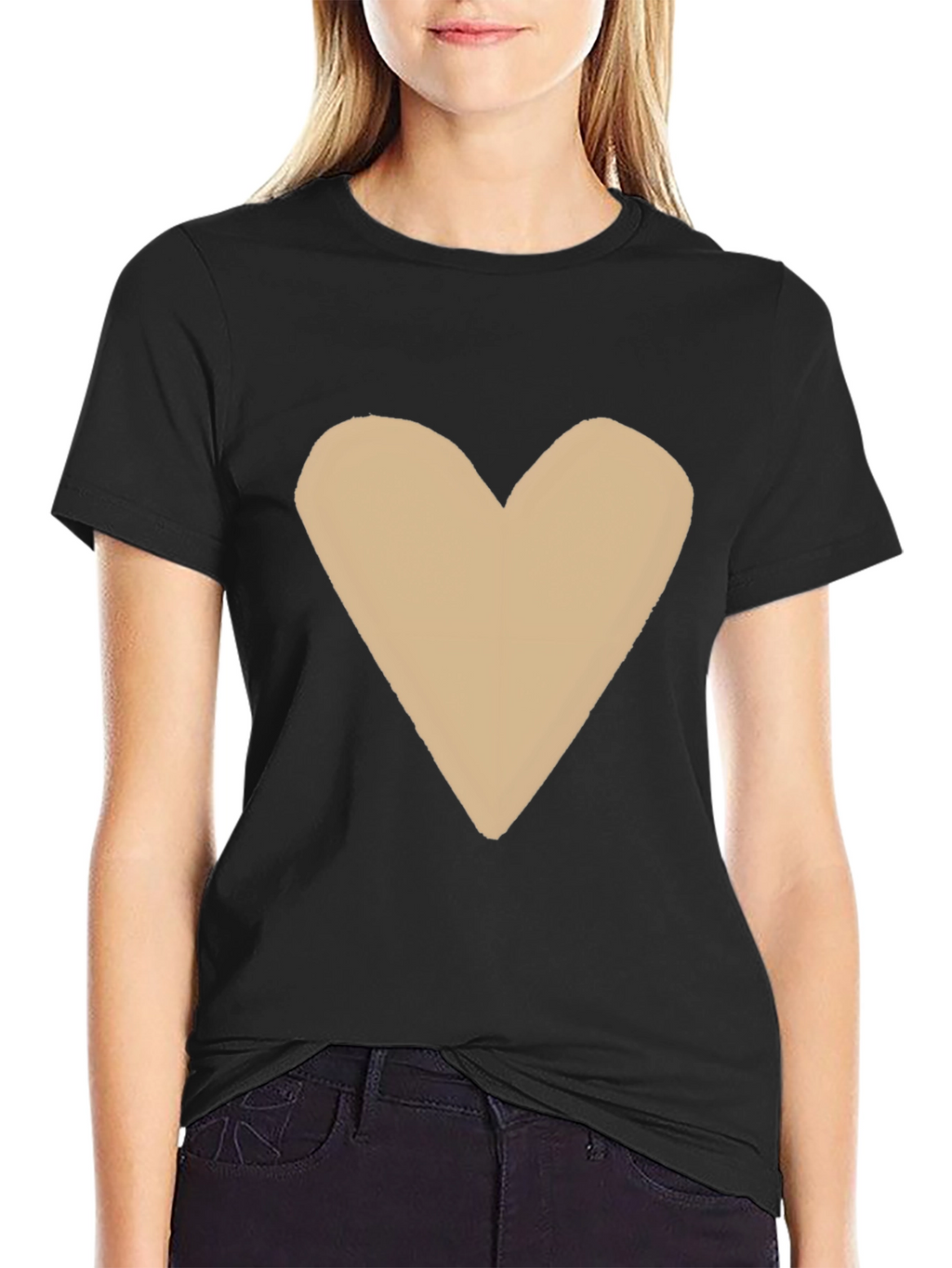 Heart Graphic Tee - Casual Black T-Shirt
