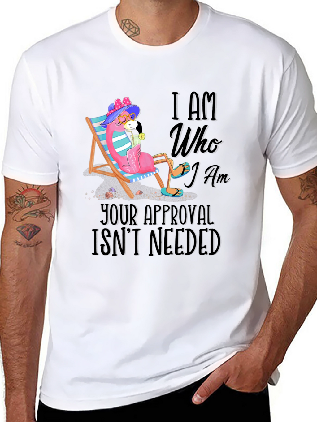 I Am Who I Am Flamingo T-Shirt