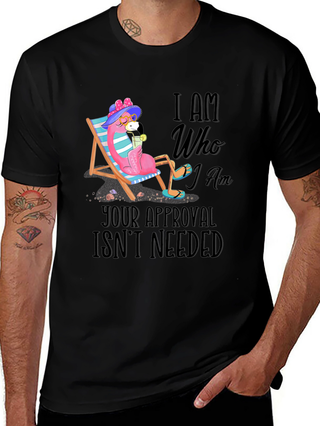 I Am Who I Am Flamingo T-Shirt