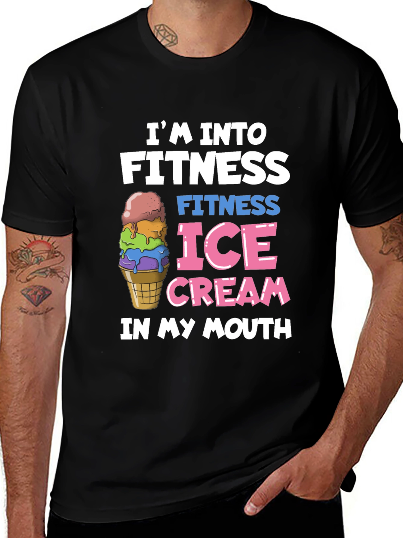 Fitness Ice Cream Black T-Shirt