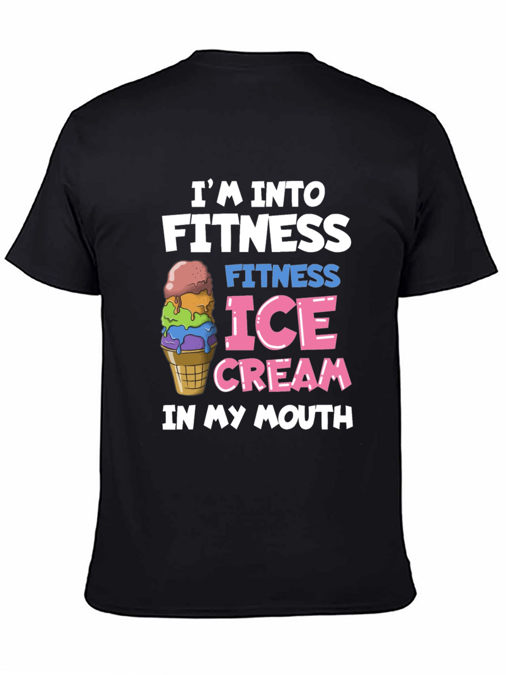 Fitness Ice Cream Black T-Shirt