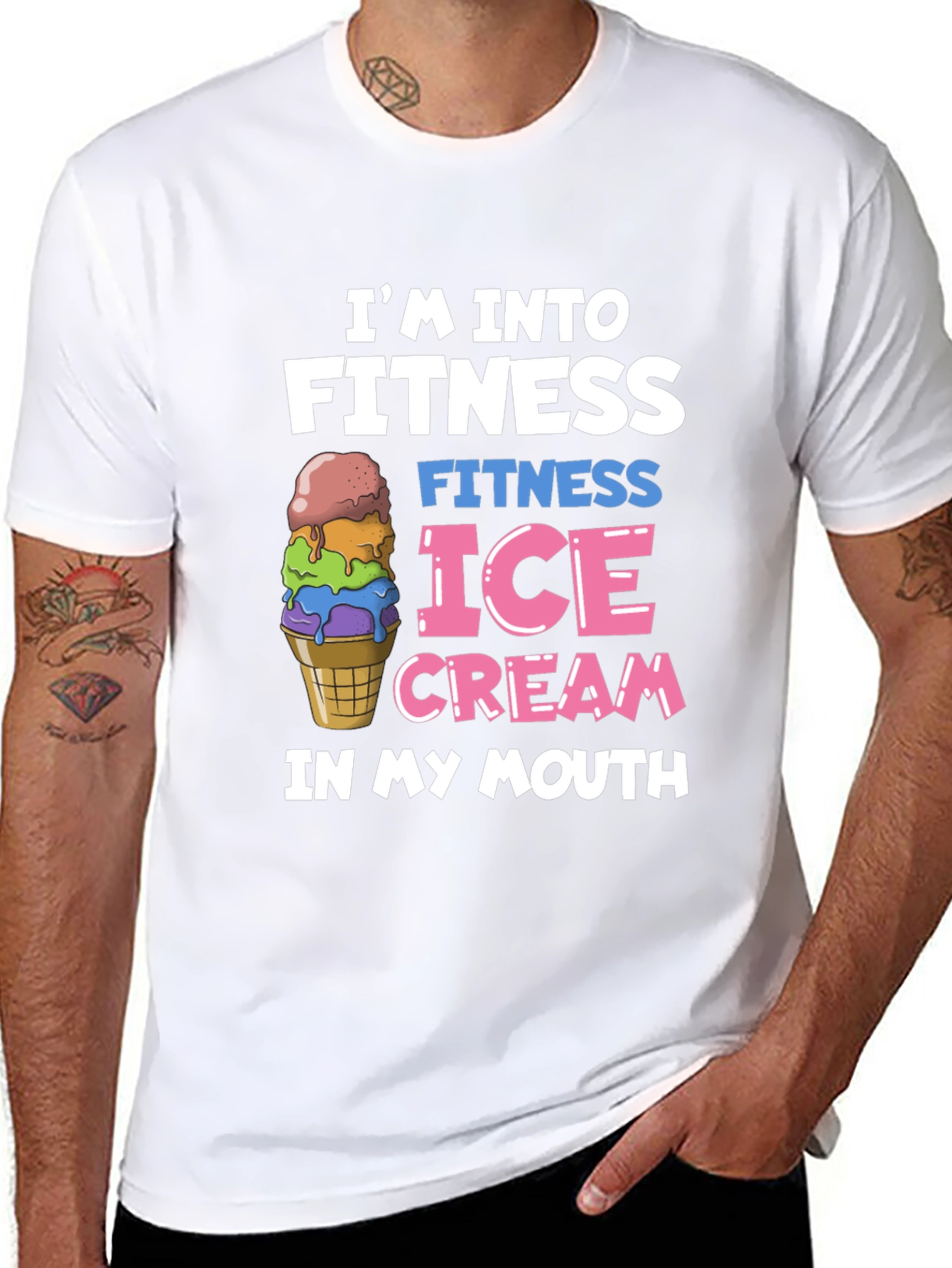 Fitness Ice Cream Black T-Shirt
