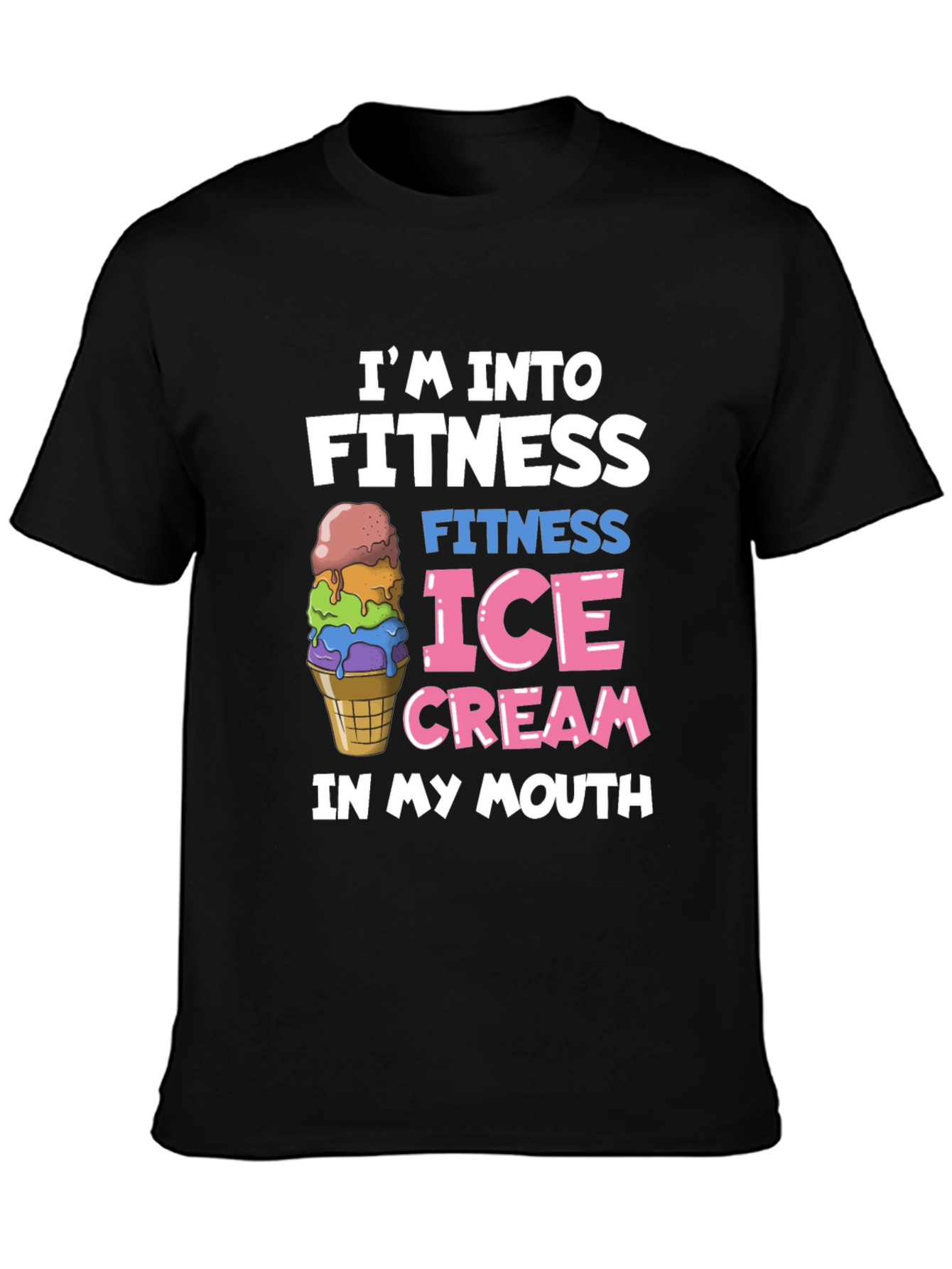 Fitness Ice Cream Black T-Shirt