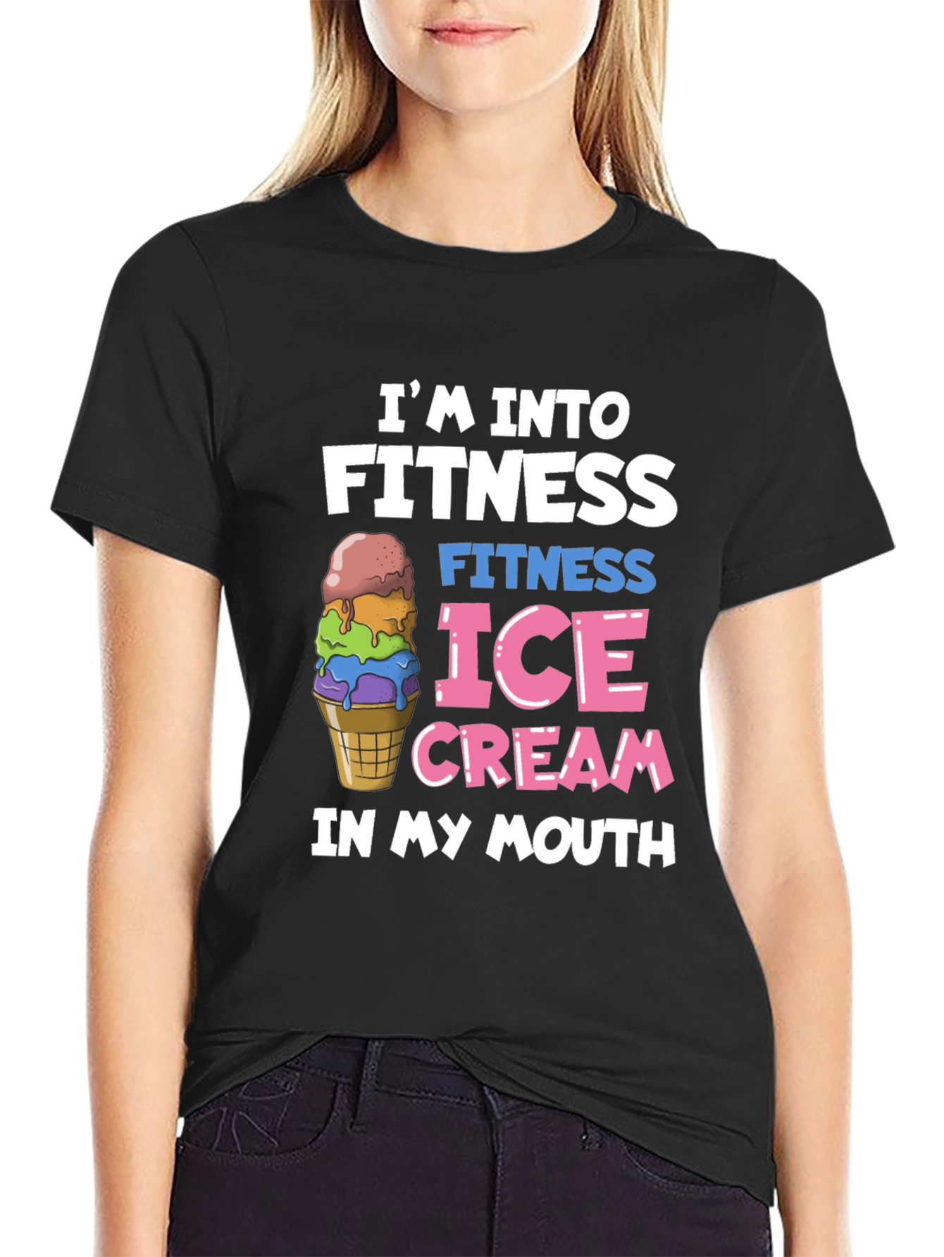 Fitness Ice Cream Black T-Shirt