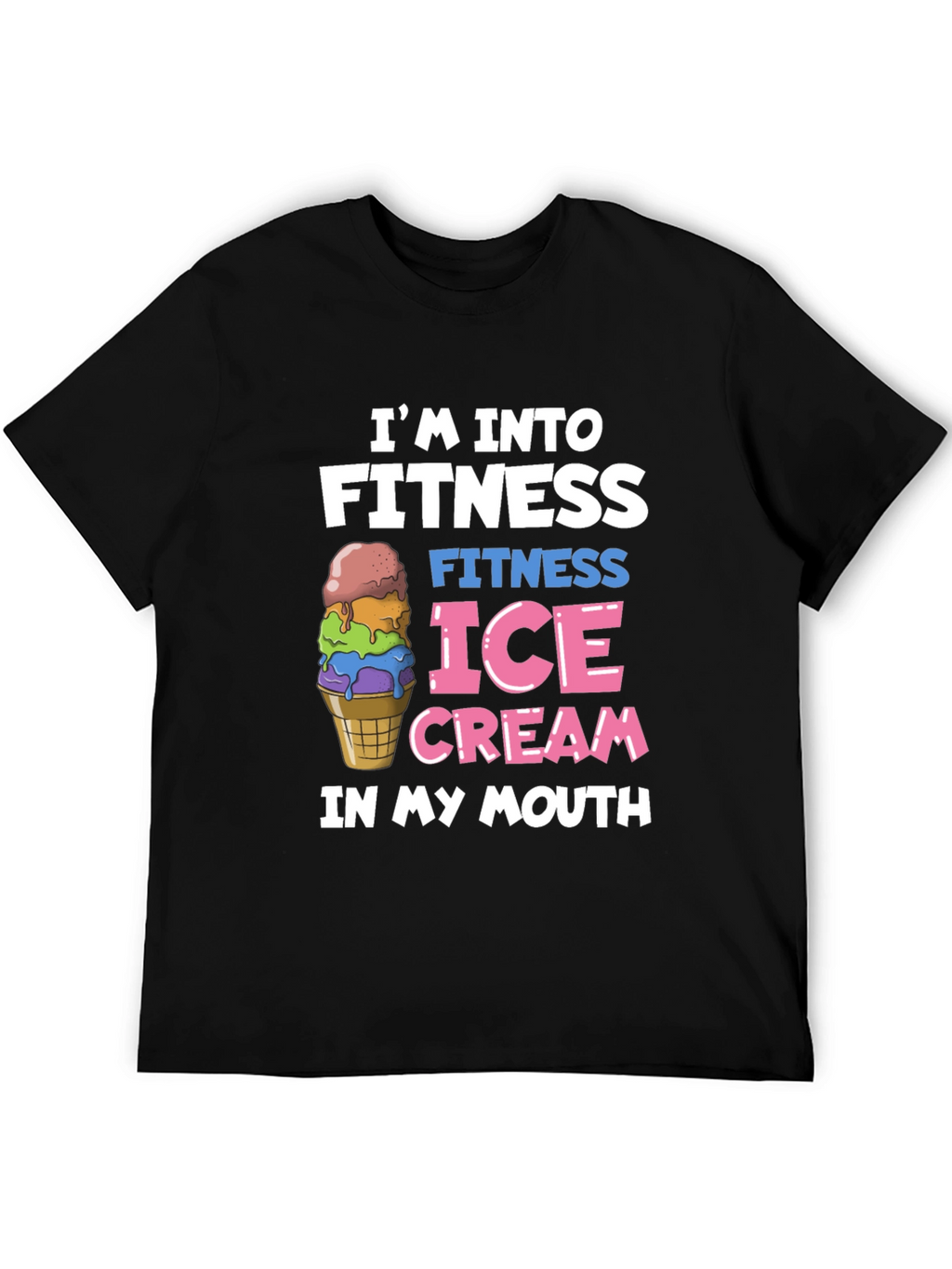 Fitness Ice Cream Black T-Shirt