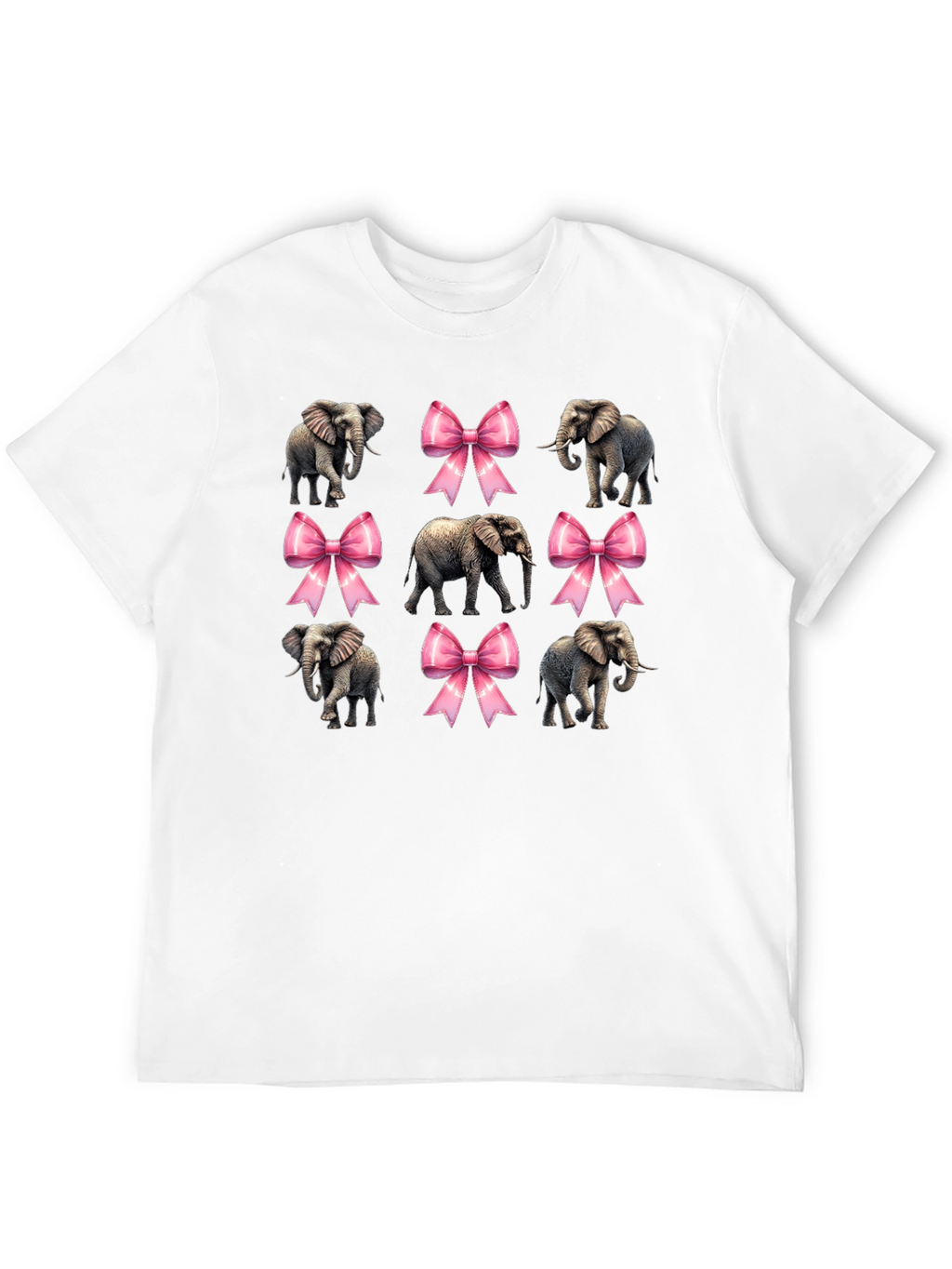 Elephant and Bow Graphic Tee - Black