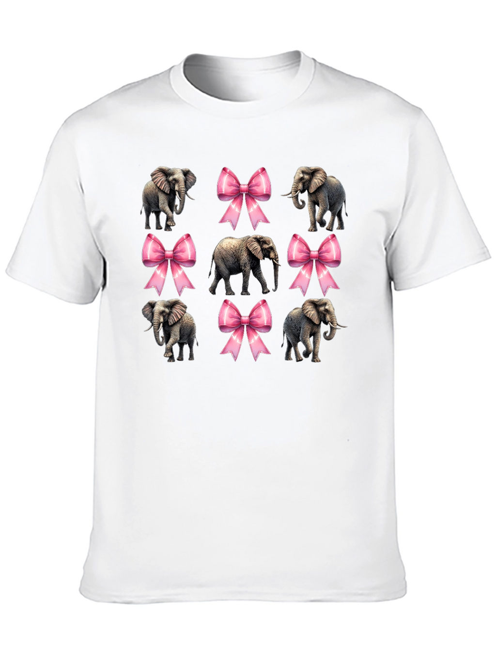 Elephant and Bow Graphic Tee - Black
