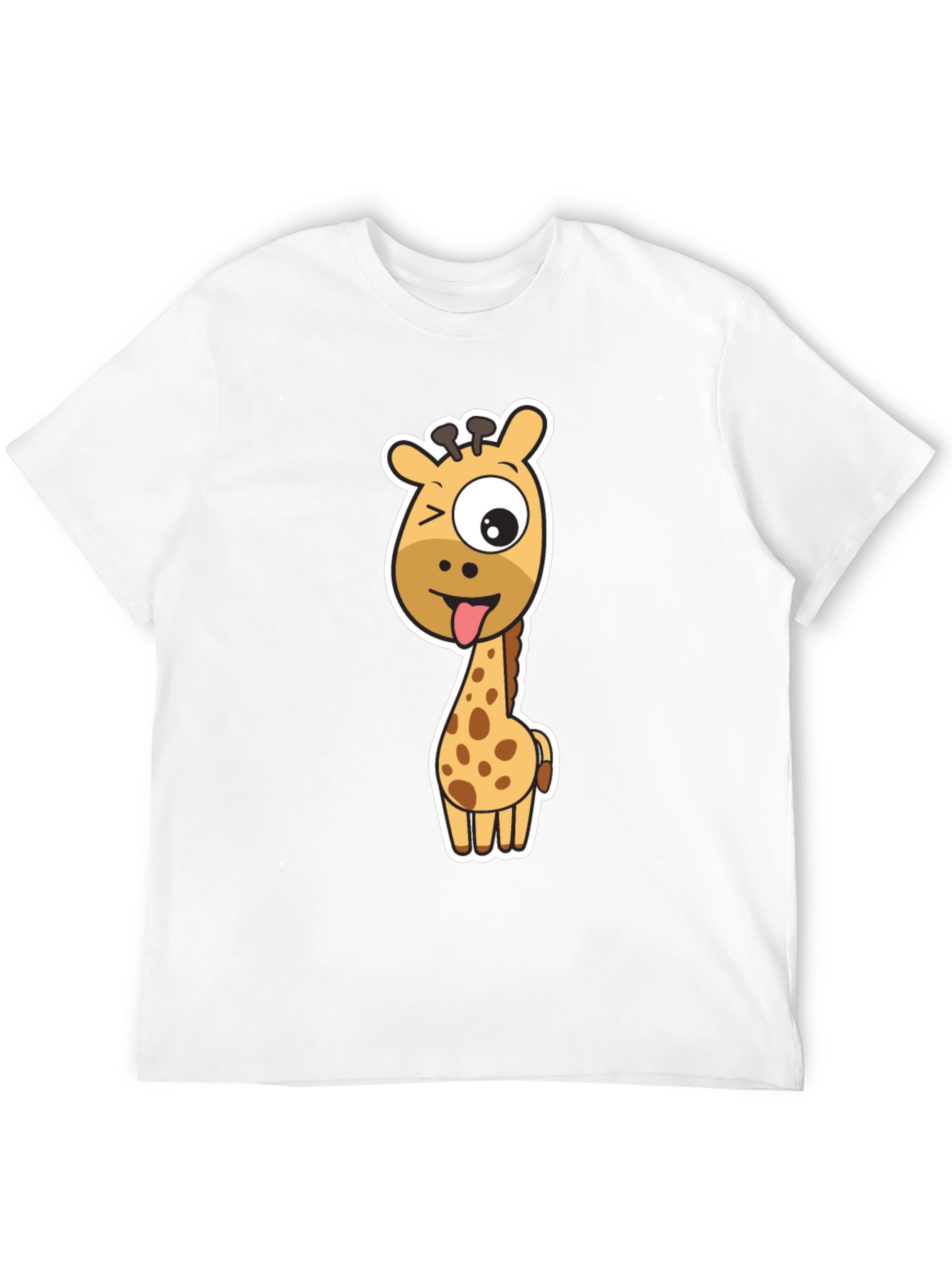 Funny Giraffe Graphic Tee - Black Cotton T-Shirt