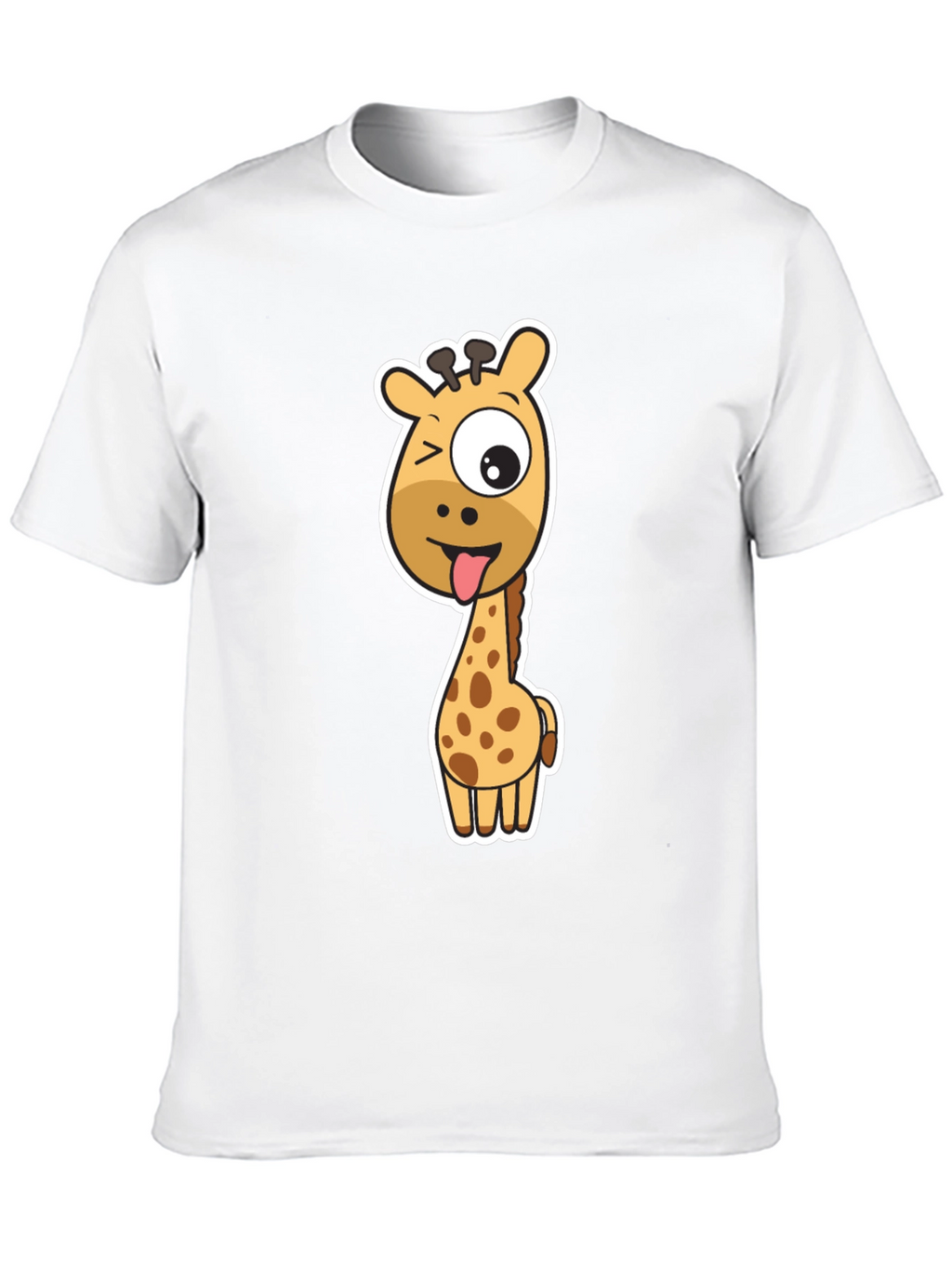 Funny Giraffe Graphic Tee - Black Cotton T-Shirt
