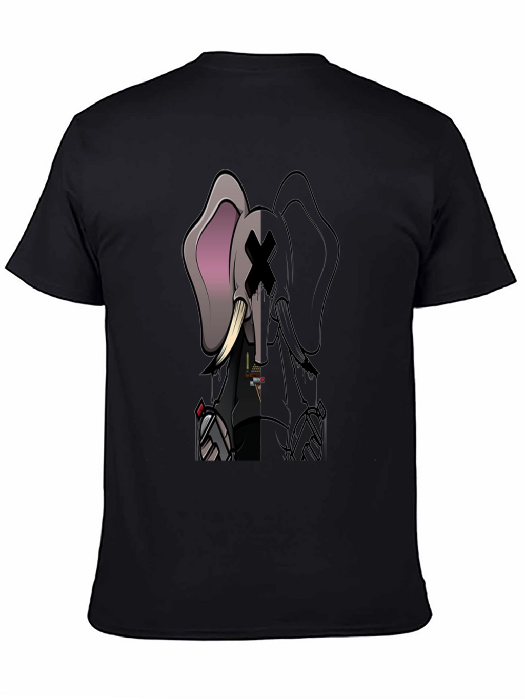 Elephant Graphic Print T-Shirt - Black