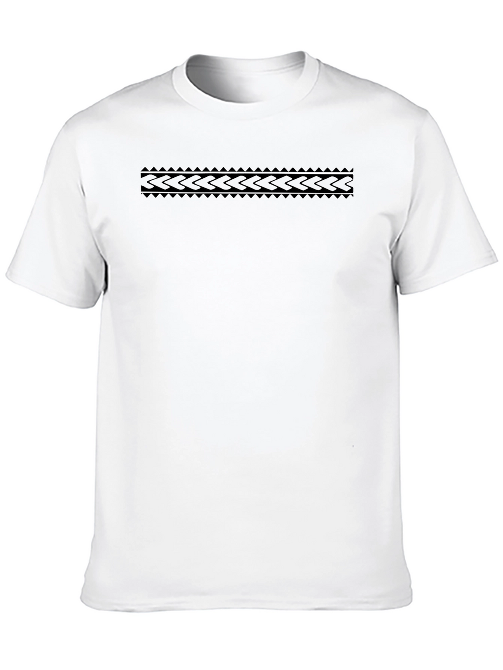 Tribal Pattern Graphic Tee - Sleek Black T-Shirt