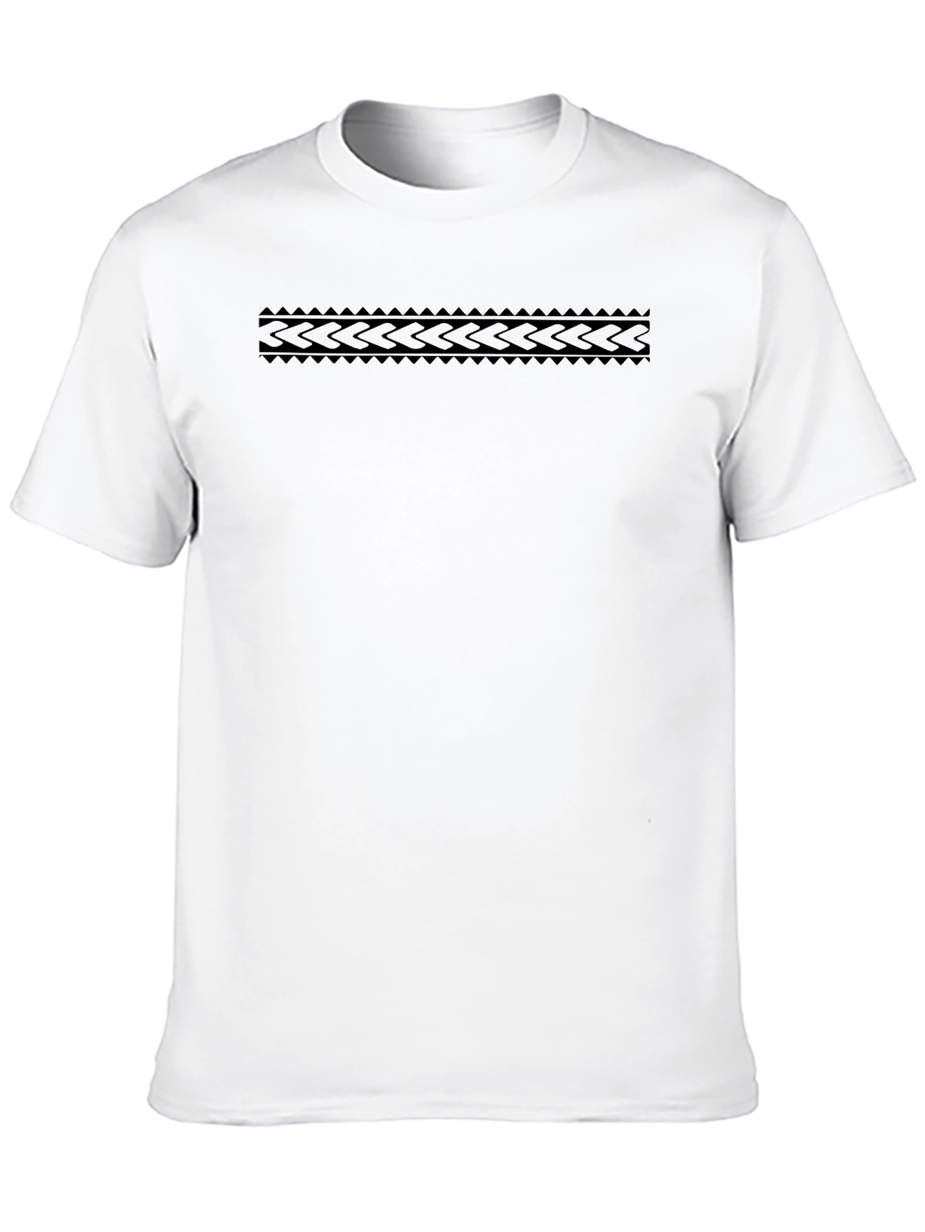 Tribal Pattern Graphic Tee - Sleek Black T-Shirt