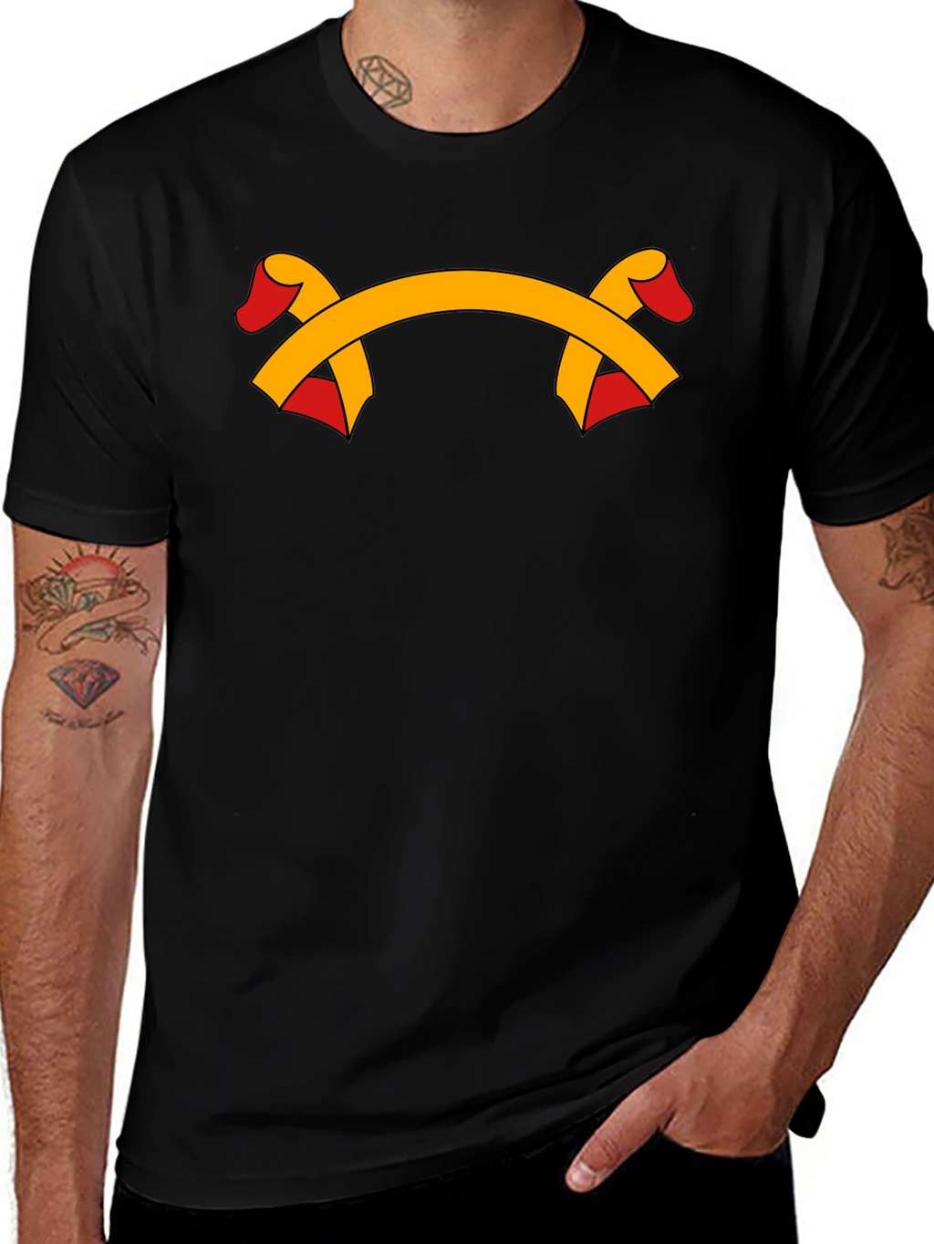 Ribbon Graphic Black T-Shirt