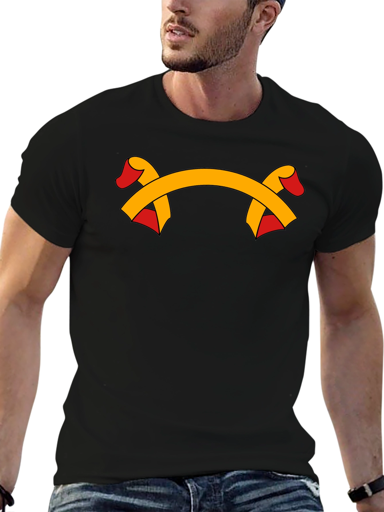 Ribbon Graphic Black T-Shirt