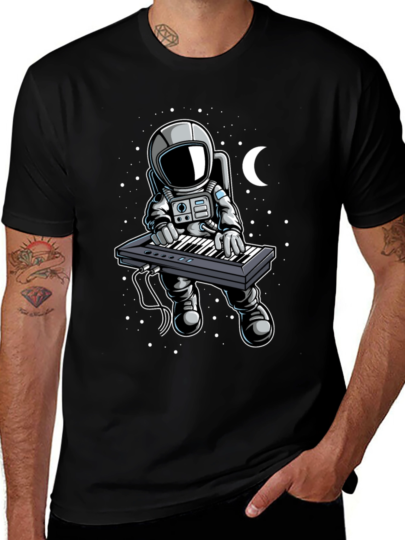 Astronaut Keyboardist Graphic Tee