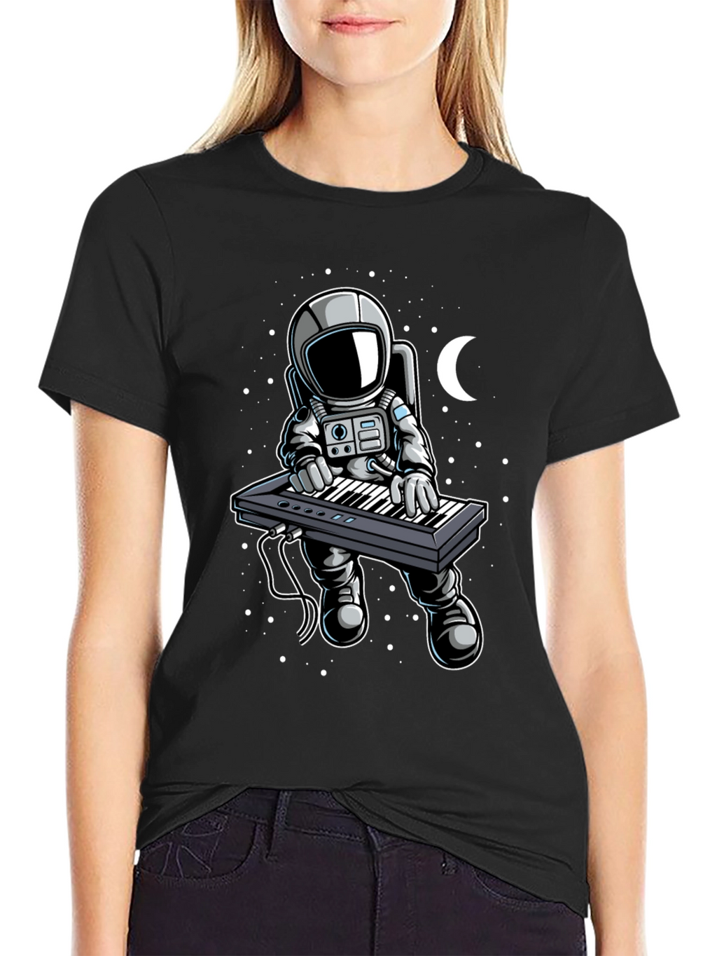 Astronaut Keyboardist Graphic Tee