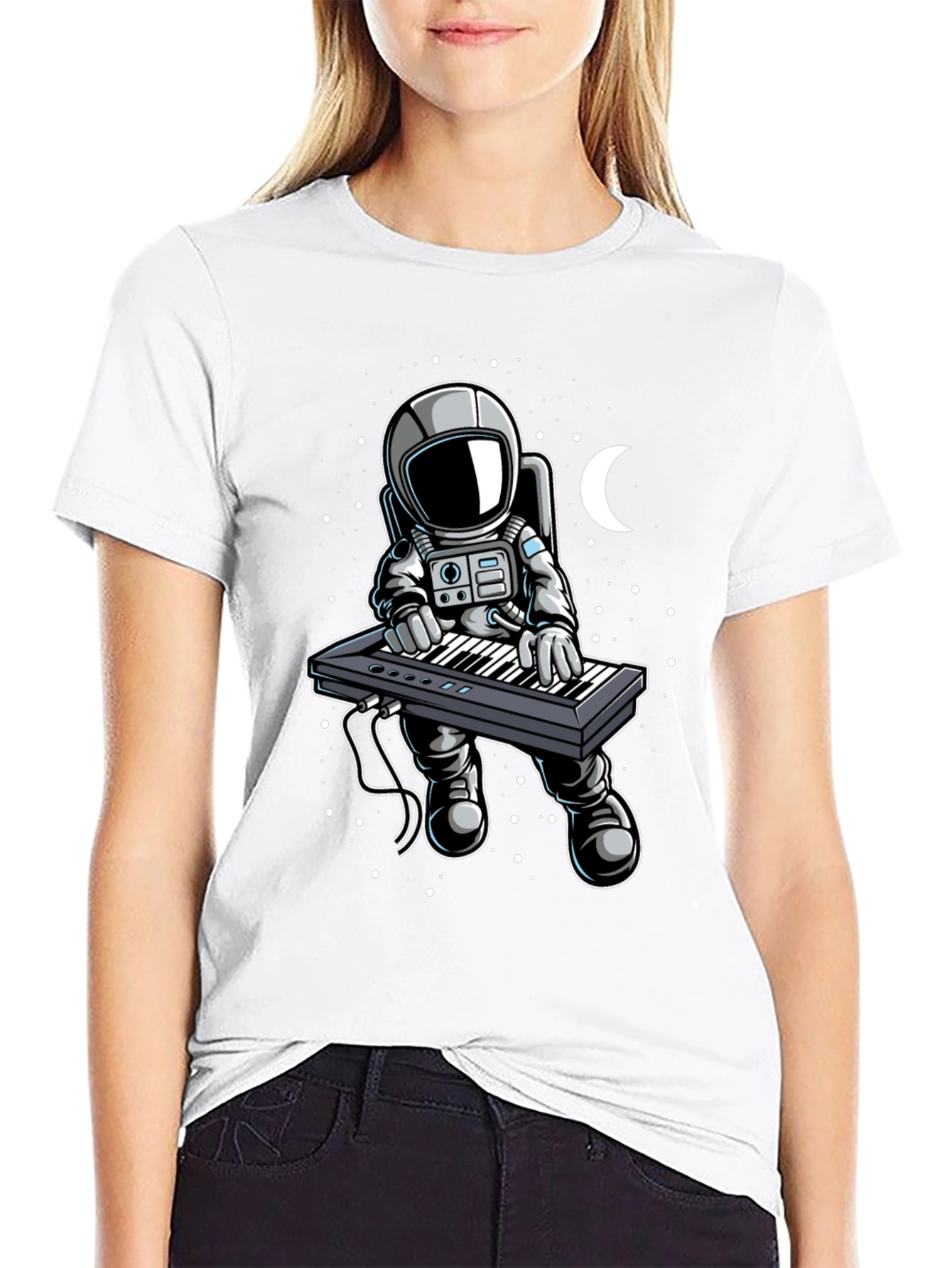 Astronaut Keyboardist Graphic Tee