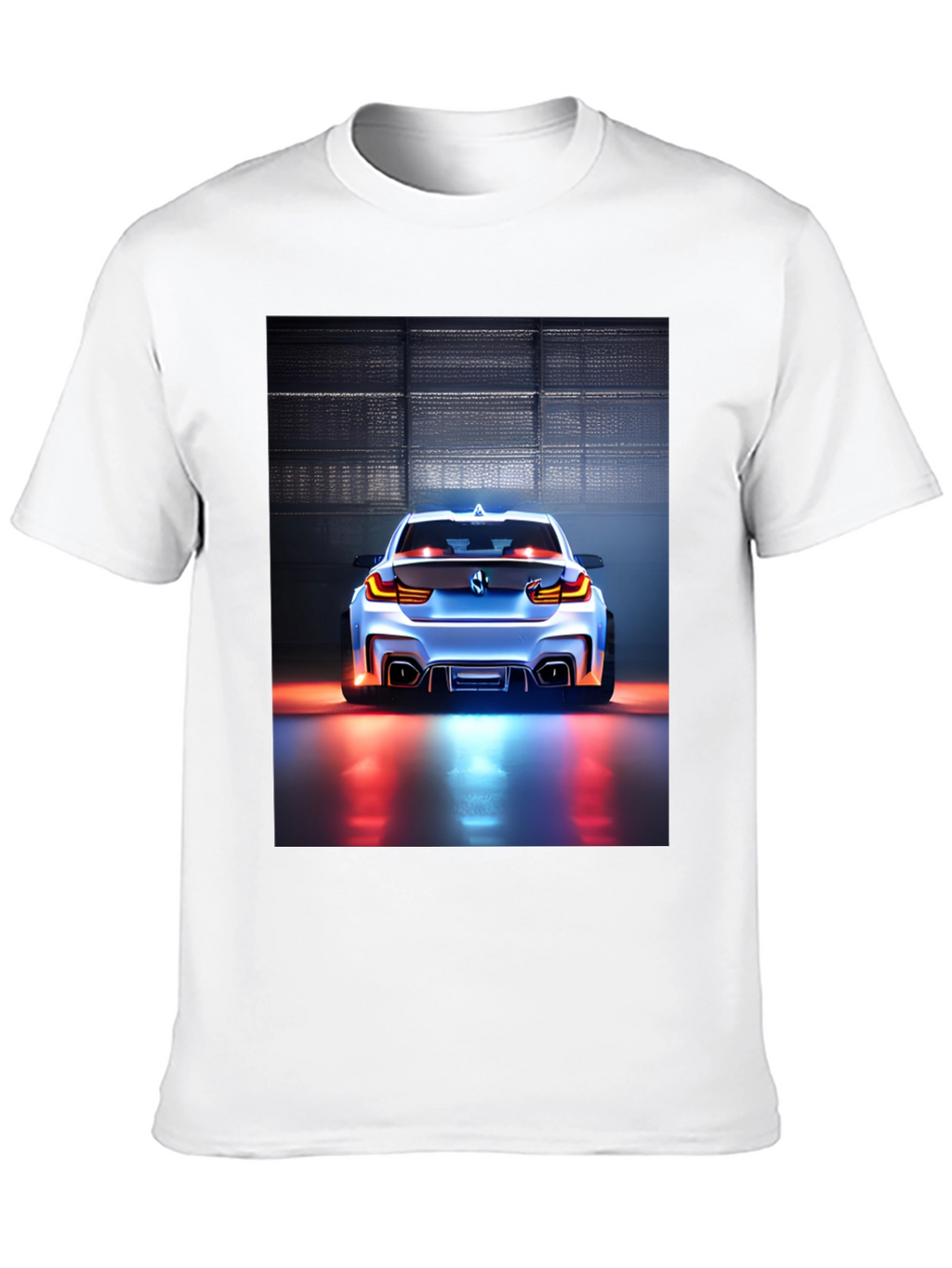 Sleek Car Graphic Tee - Black Cotton Blend