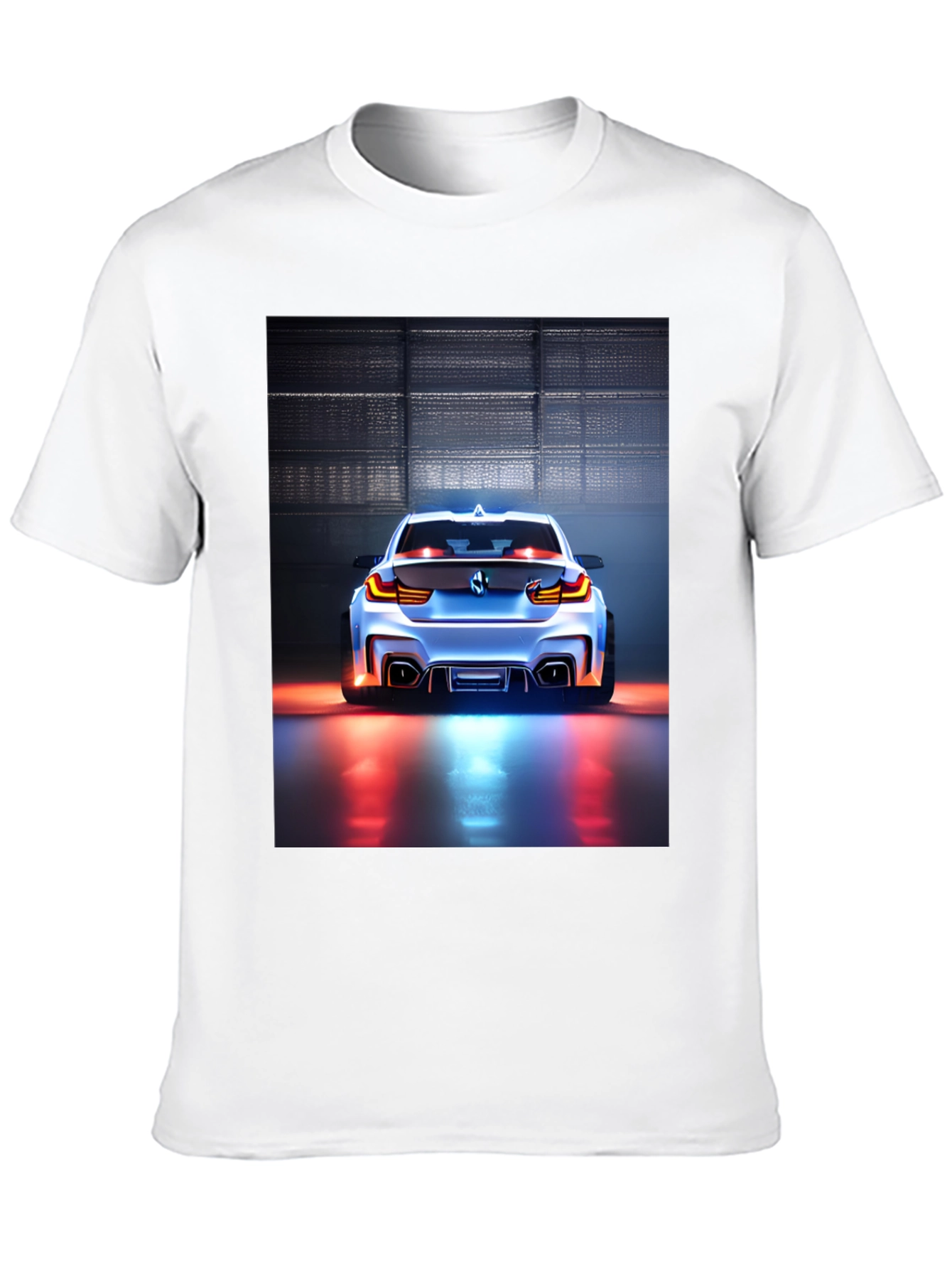 Sleek Car Graphic Tee - Black Cotton Blend