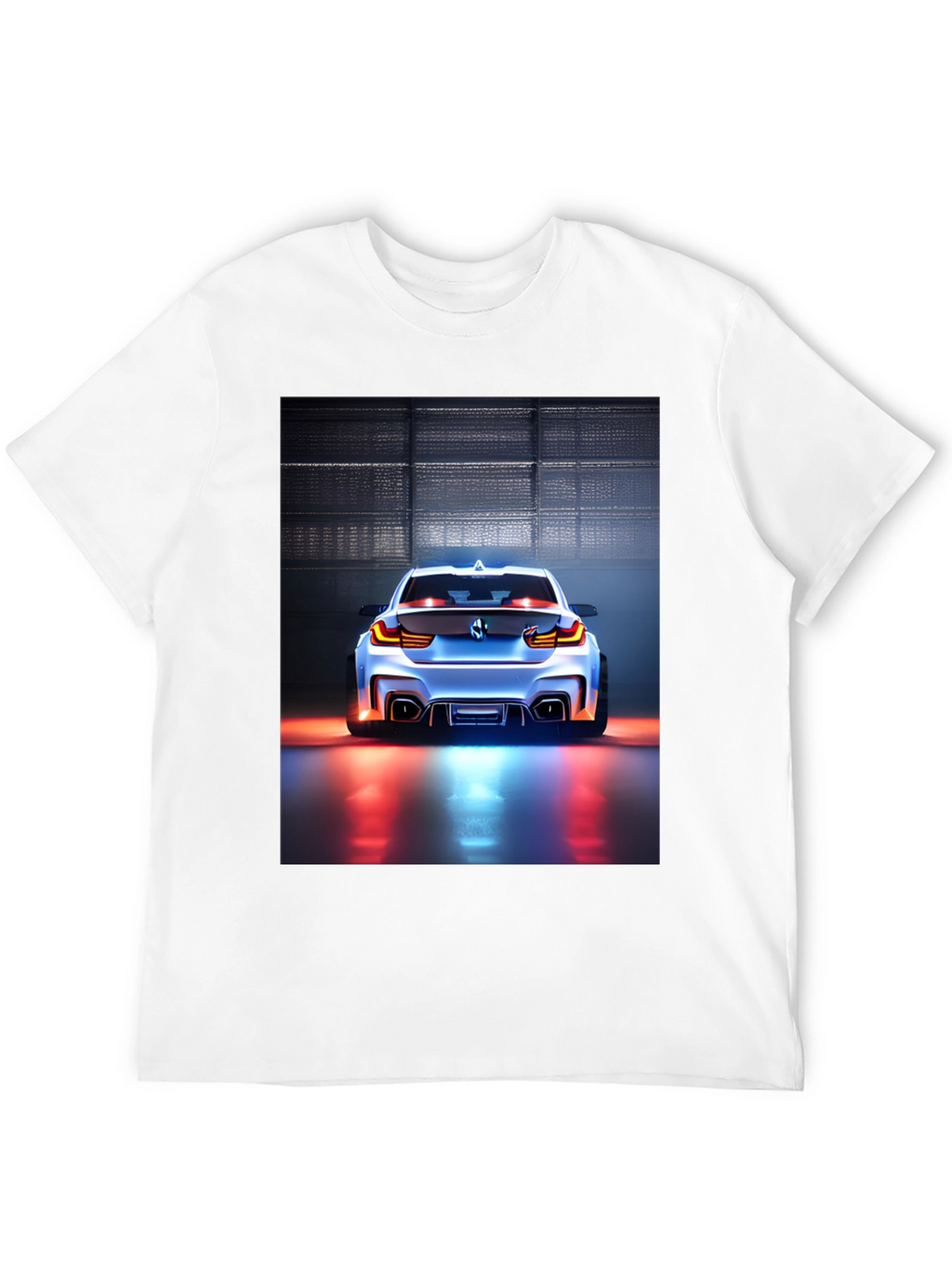 Sleek Car Graphic Tee - Black Cotton Blend