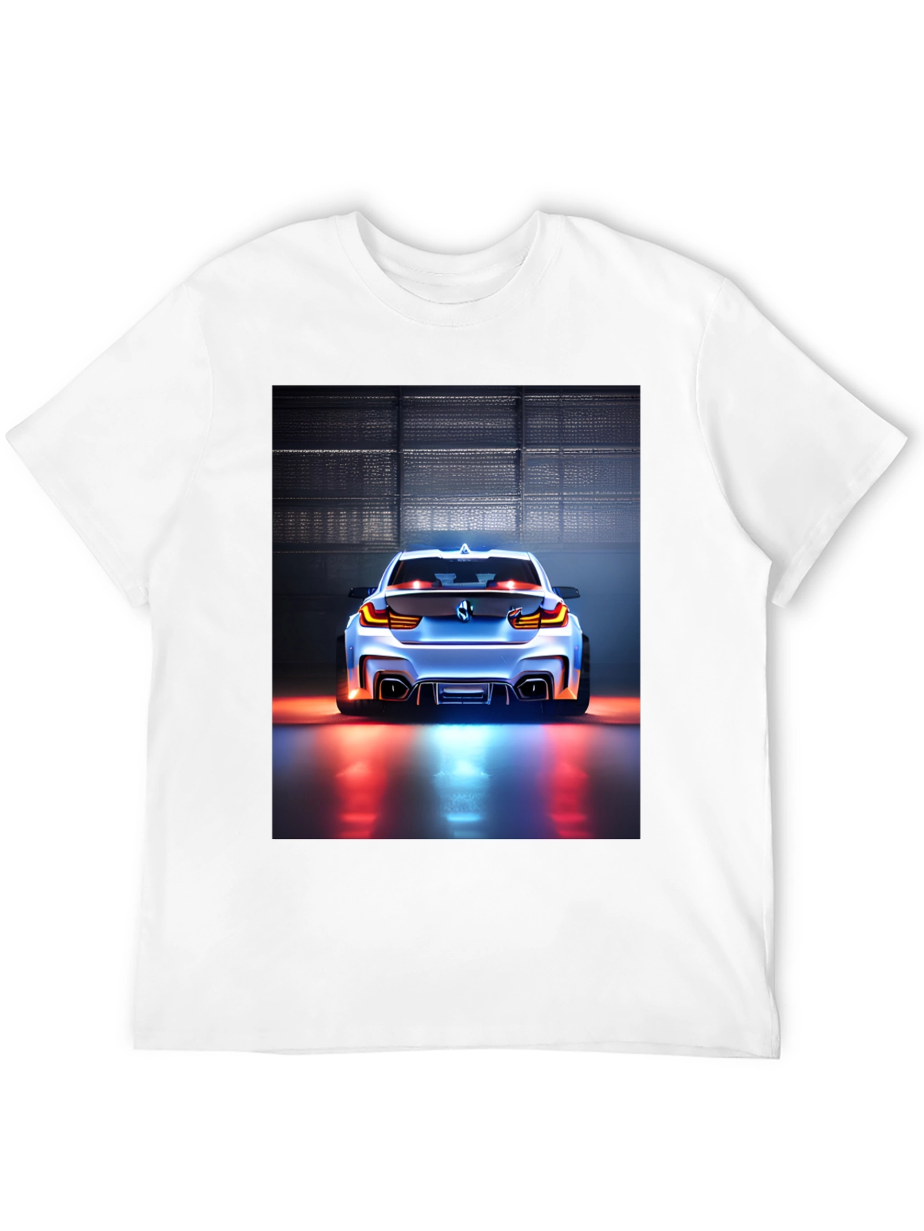 Sleek Car Graphic Tee - Black Cotton Blend