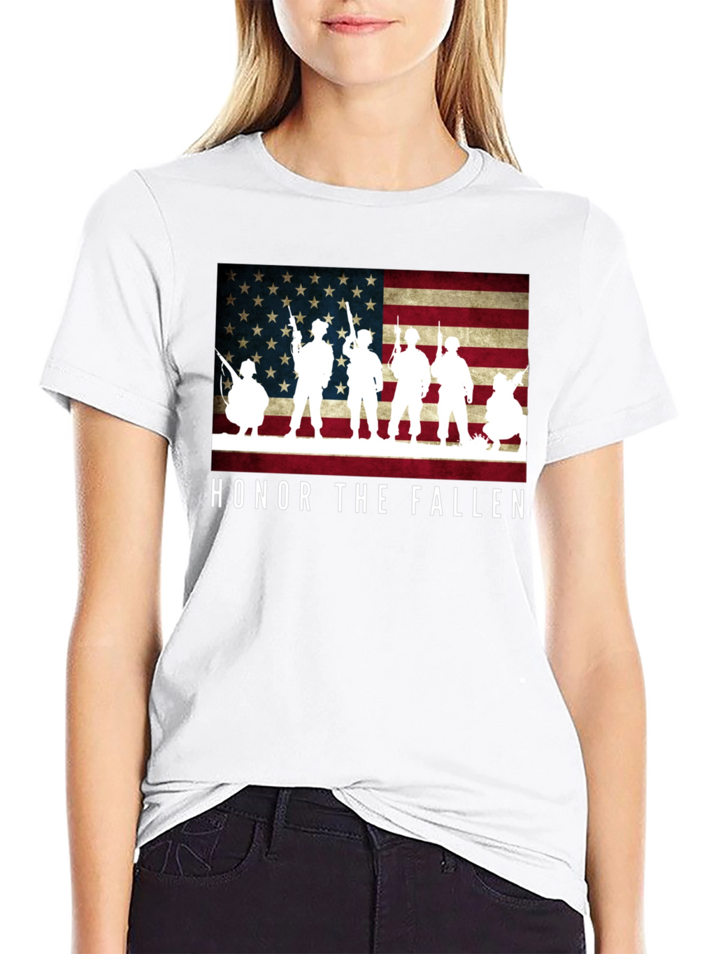 Honor The Fallen Patriotic Graphic T-Shirt