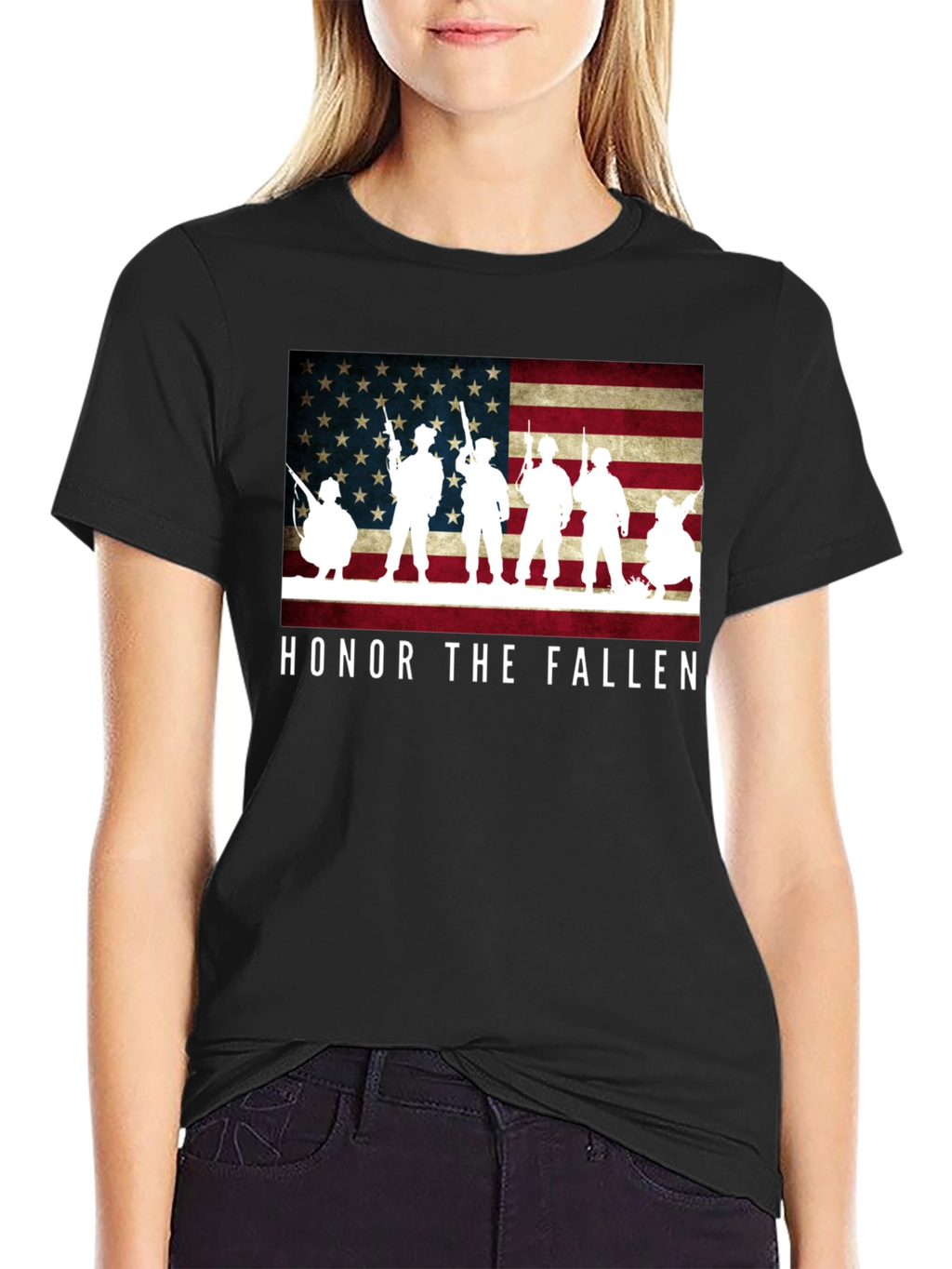 Honor The Fallen Patriotic Graphic T-Shirt